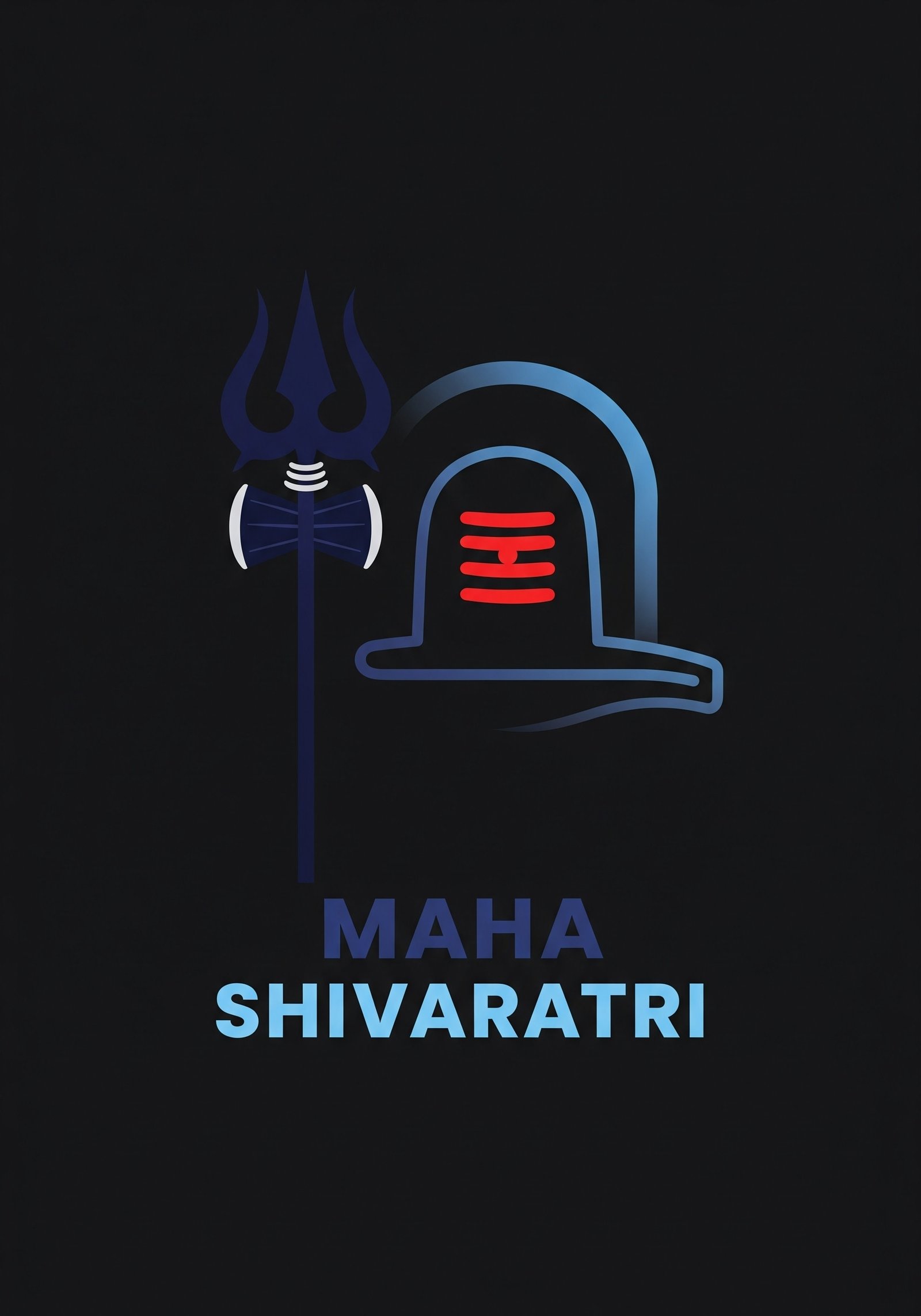 Minimal Maha Shivaratri Trishul and Shivling Wallpaper