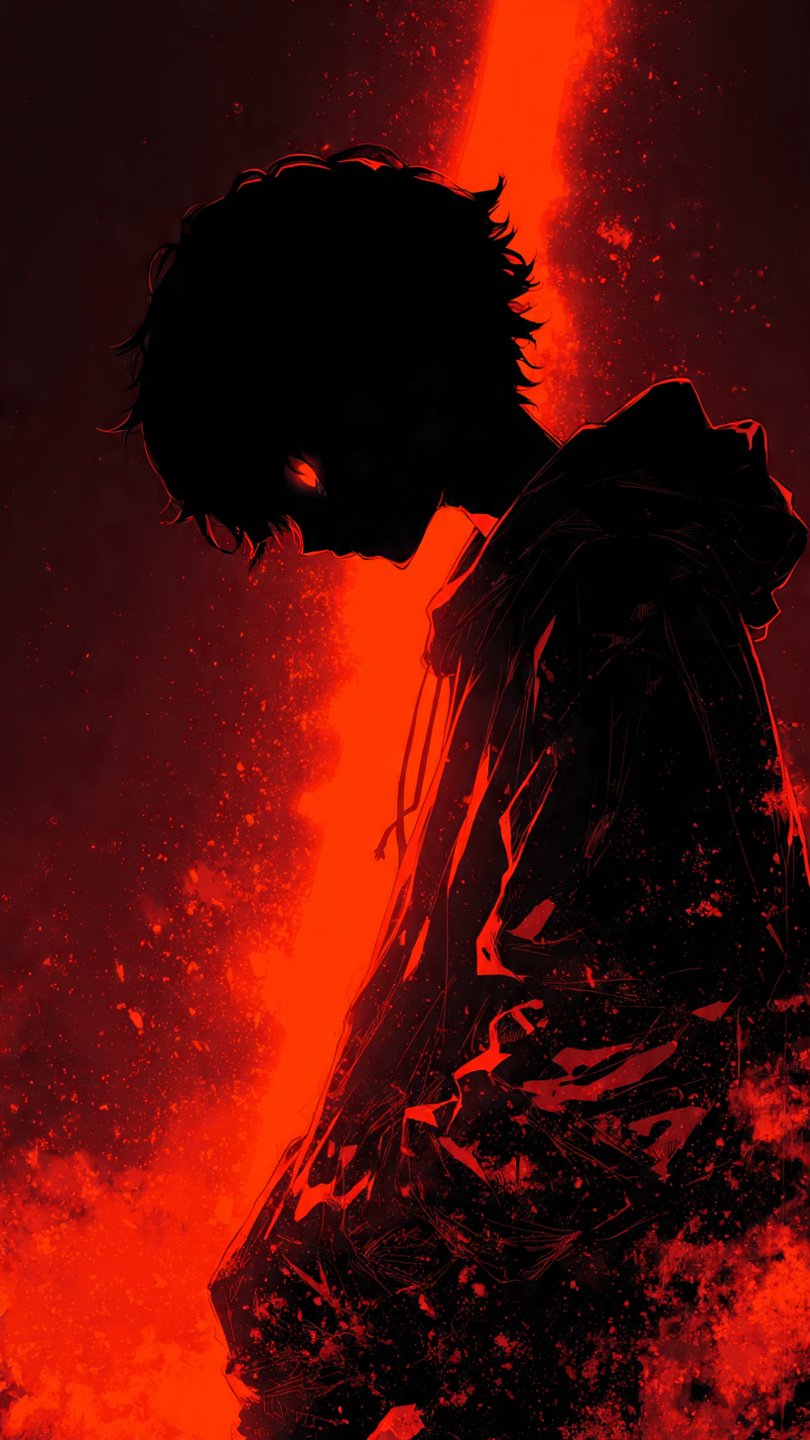 Dark Red Anime Shadow Wallpaper