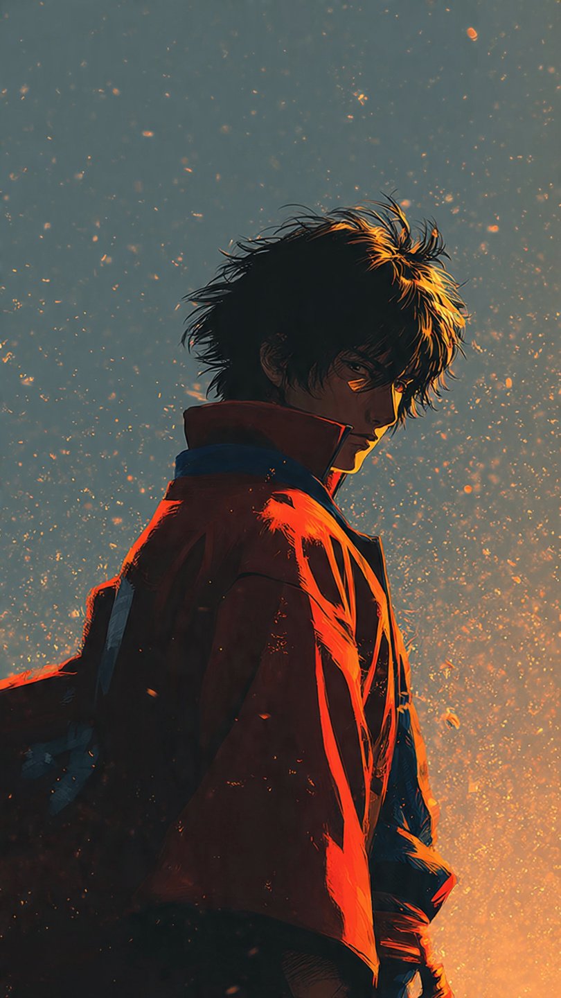 Dark Anime Boy with Red Jacket Wallpaper 4K Wallpaper for iPhone & Android