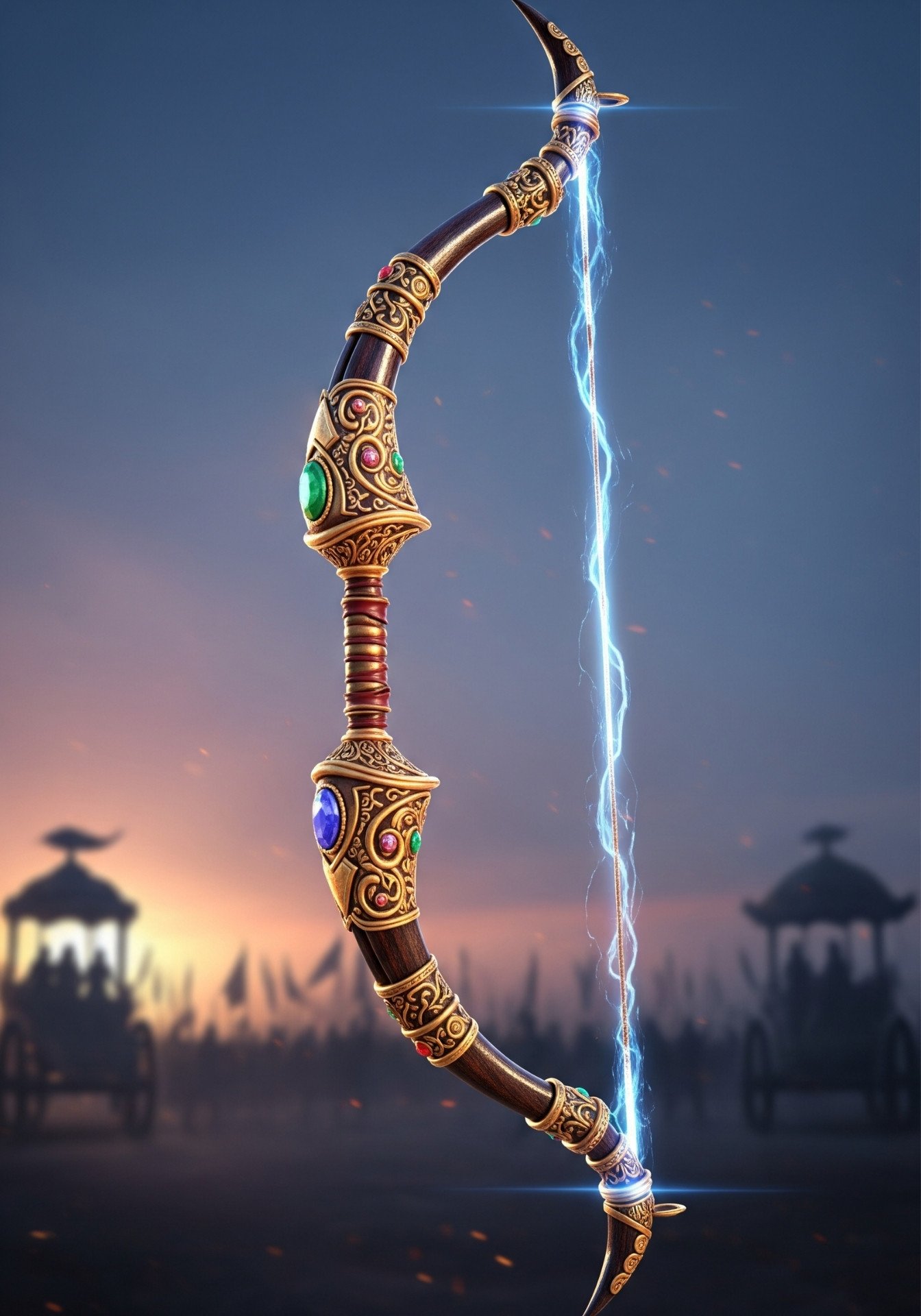 Divine Ramayan Bow With Lightning Energy Wallpaper 4K Wallpaper for iPhone & Android
