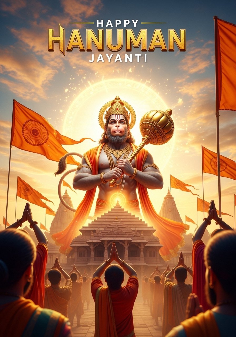 Happy Hanuman Jayanti Divine Blessing Wallpaper