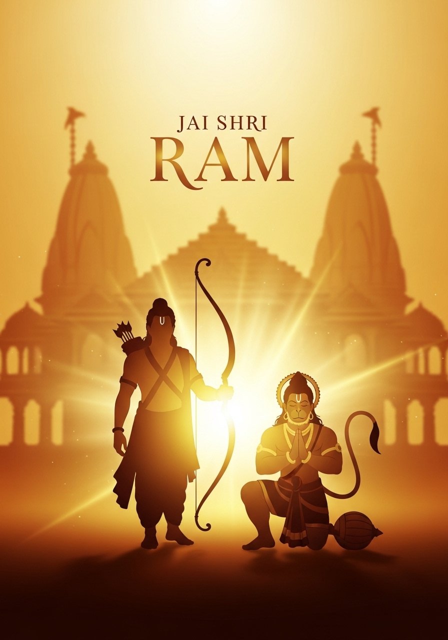 Jai Shri Ram Lord Rama Hanuman Devotional Wallpaper