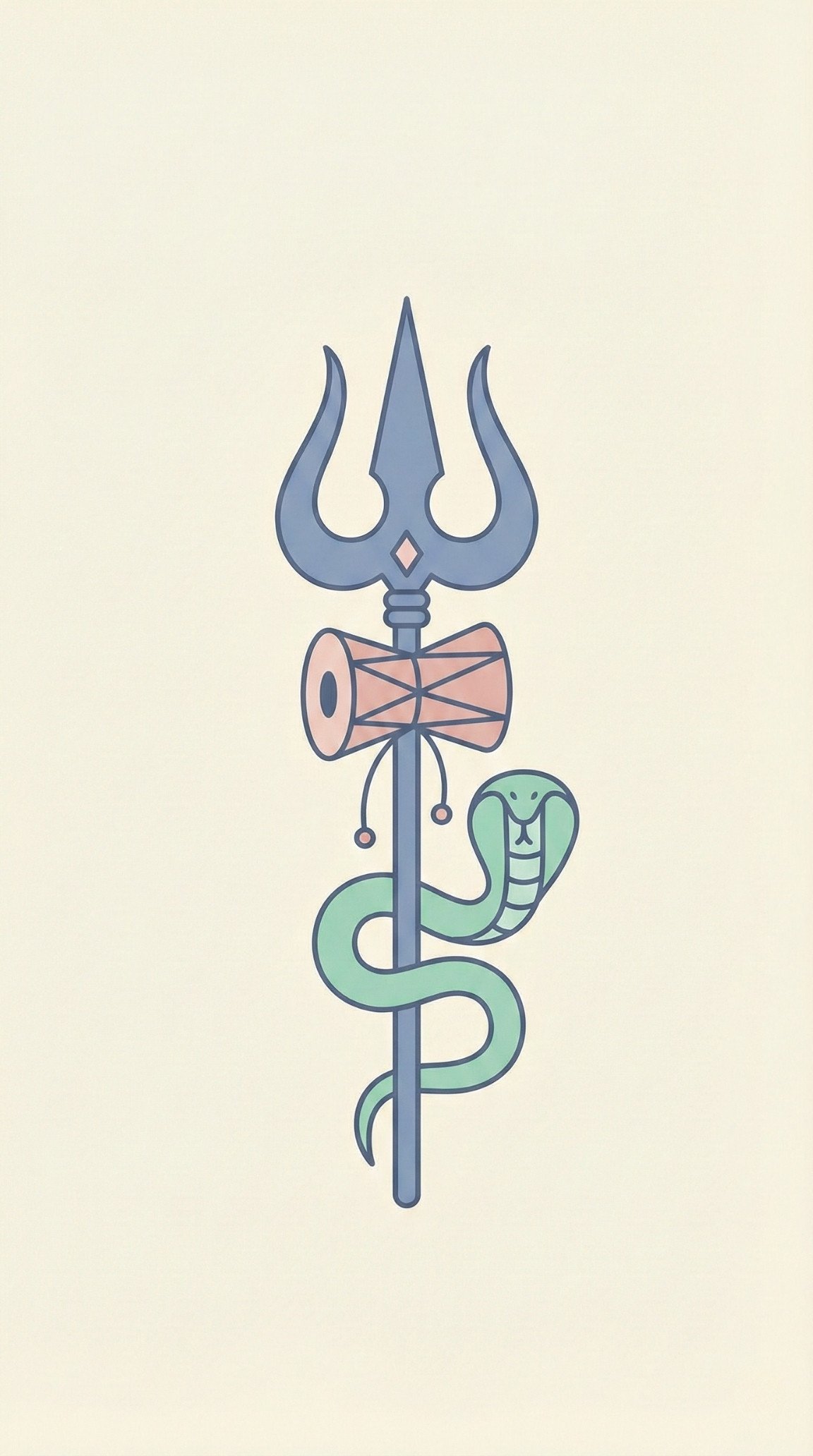 Lord Shiva Trishul and Damru Sacred Symbol Wallpaper