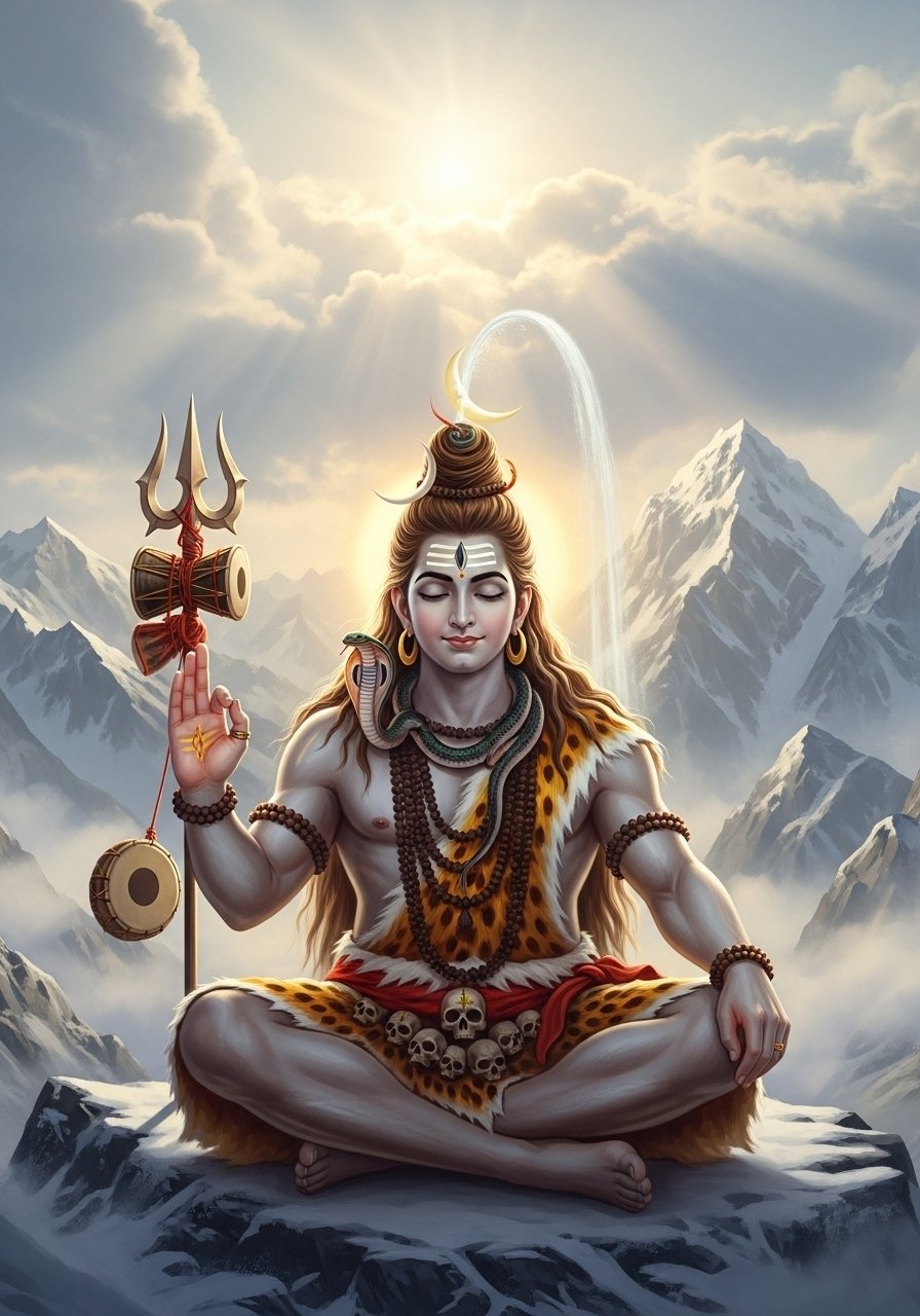 Meditating Lord Shiva Himalayan Divine HD Wallpaper 4K Wallpaper for iPhone & Android