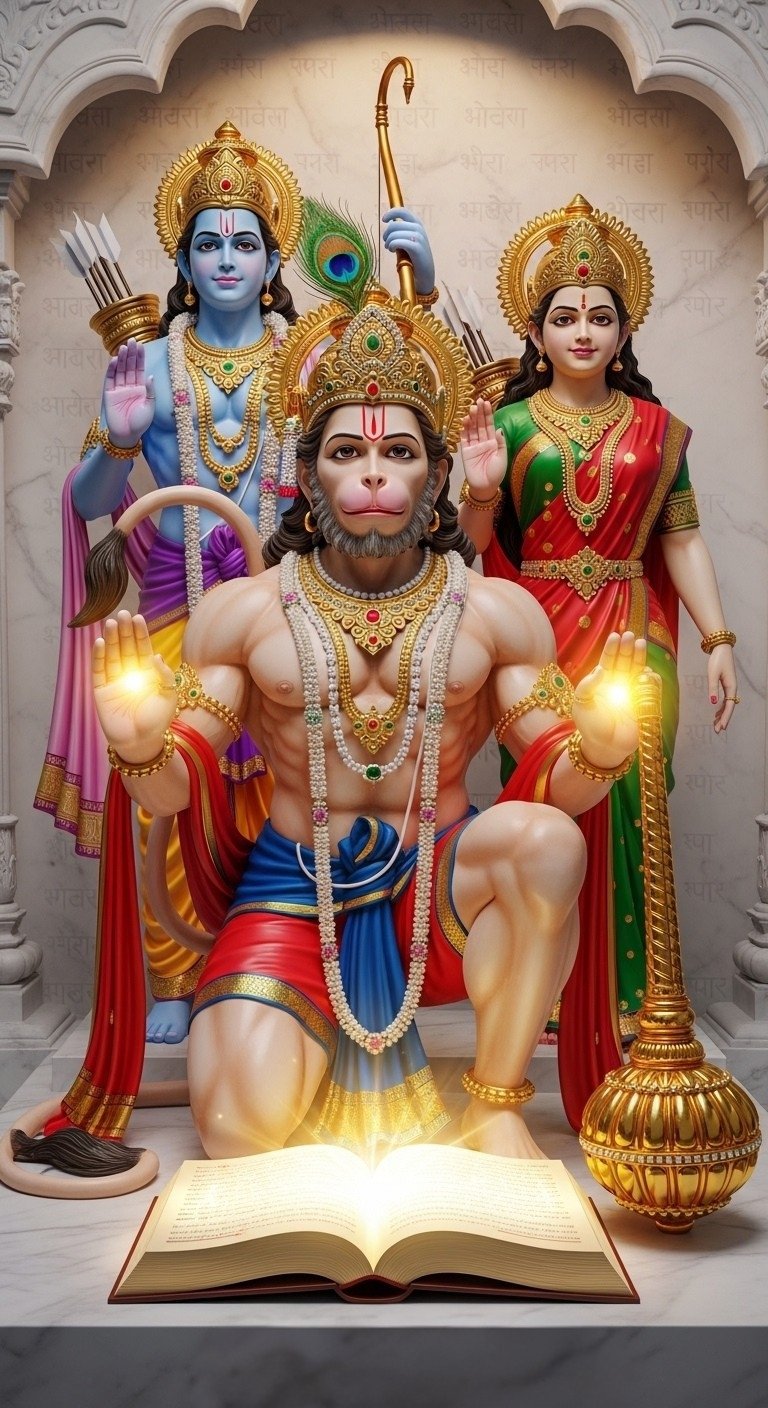 Divine Ram Darbar Hanuman Blessings HD Wallpaper