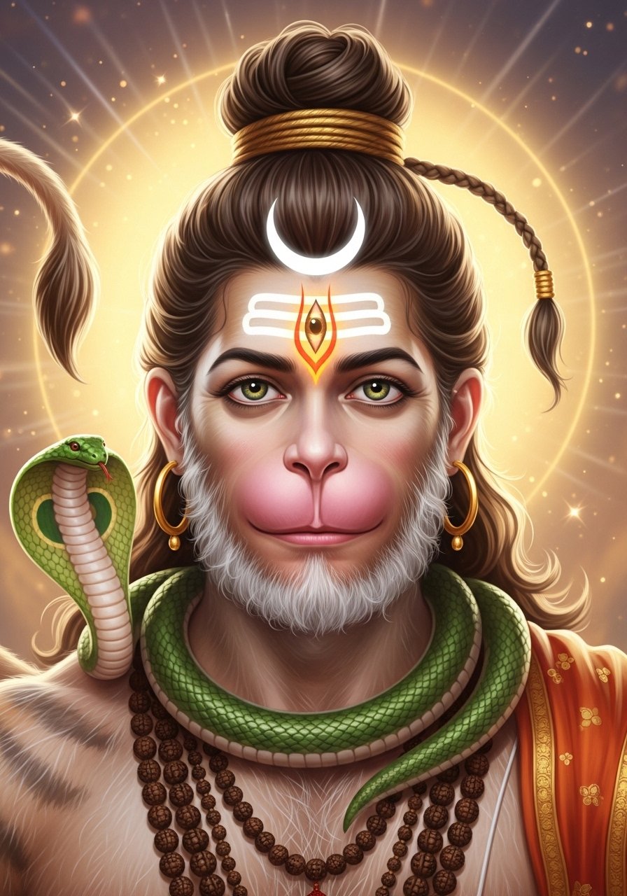 Divine Hanuman Shiva Avatar Spiritual HD Wallpaper