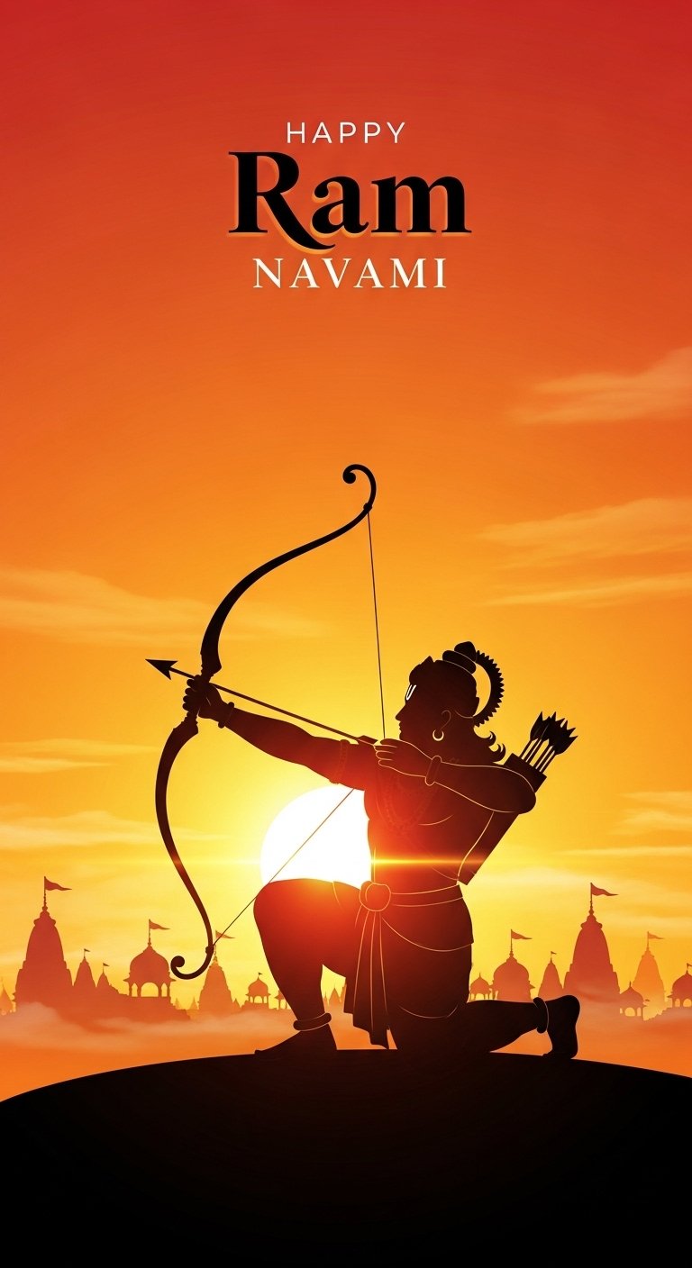 Happy Ram Navami Lord Rama Sunset HD Wallpaper