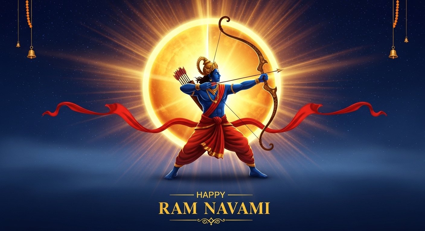 Happy Ram Navami Lord Rama Divine HD Wallpaper 4K Wallpaper for iPhone & Android