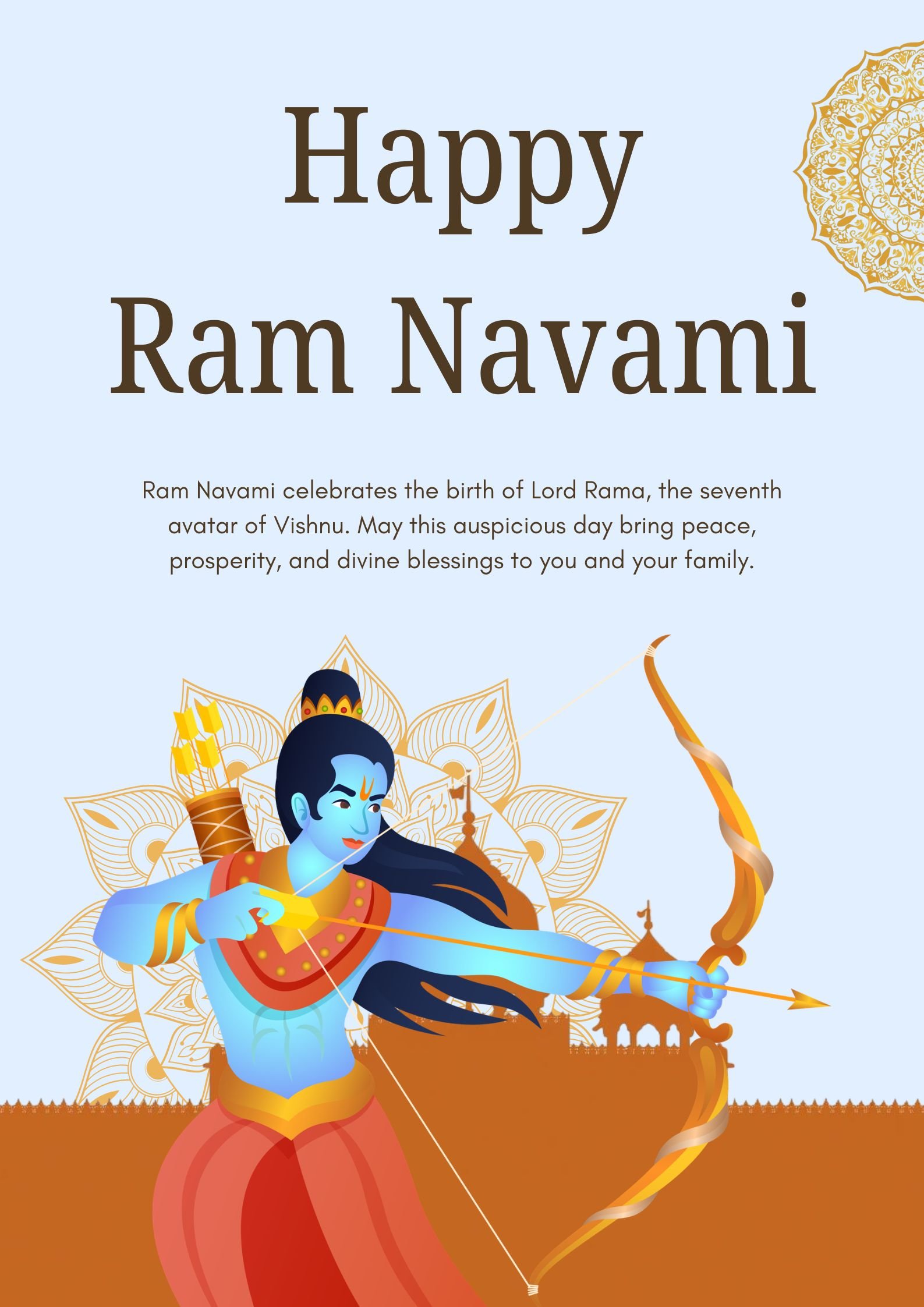 Happy Ram Navami Lord Rama Vector Art HD Wallpaper 4K Wallpaper for iPhone & Android