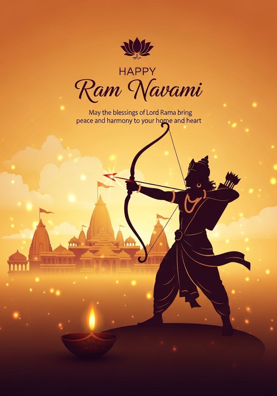 Happy Ram Navami Lord Rama Diya HD Wallpaper 4K Wallpaper for iPhone & Android