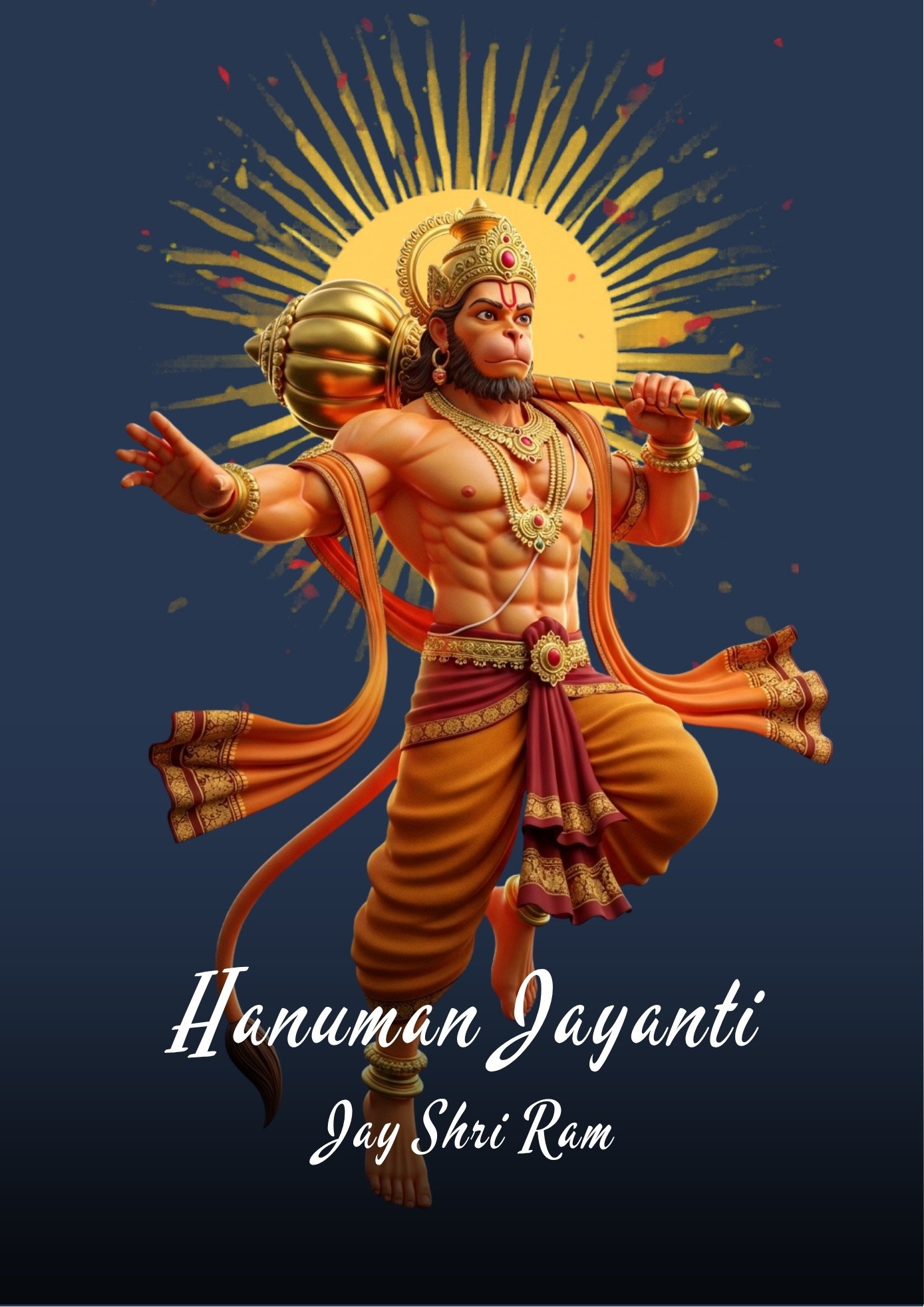 Hanuman Jayanti Powerful 3D Bajrang Bali Wallpaper 4K Wallpaper for iPhone & Android