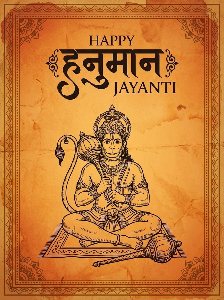 Hanuman Jayanti Vintage Art Devotional HD Wallpaper