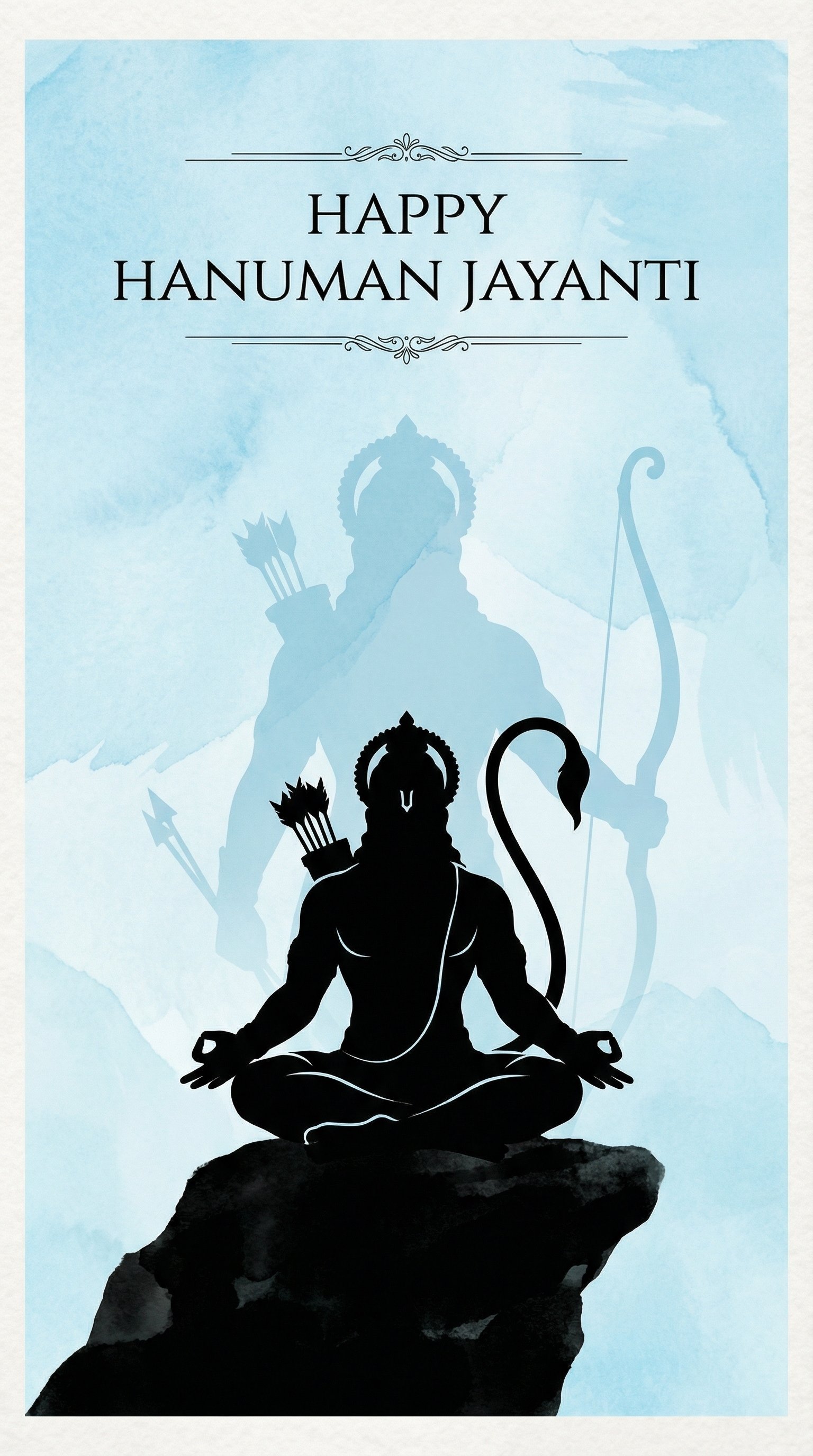 Hanuman Meditation Silhouette Calm Spiritual Wallpaper