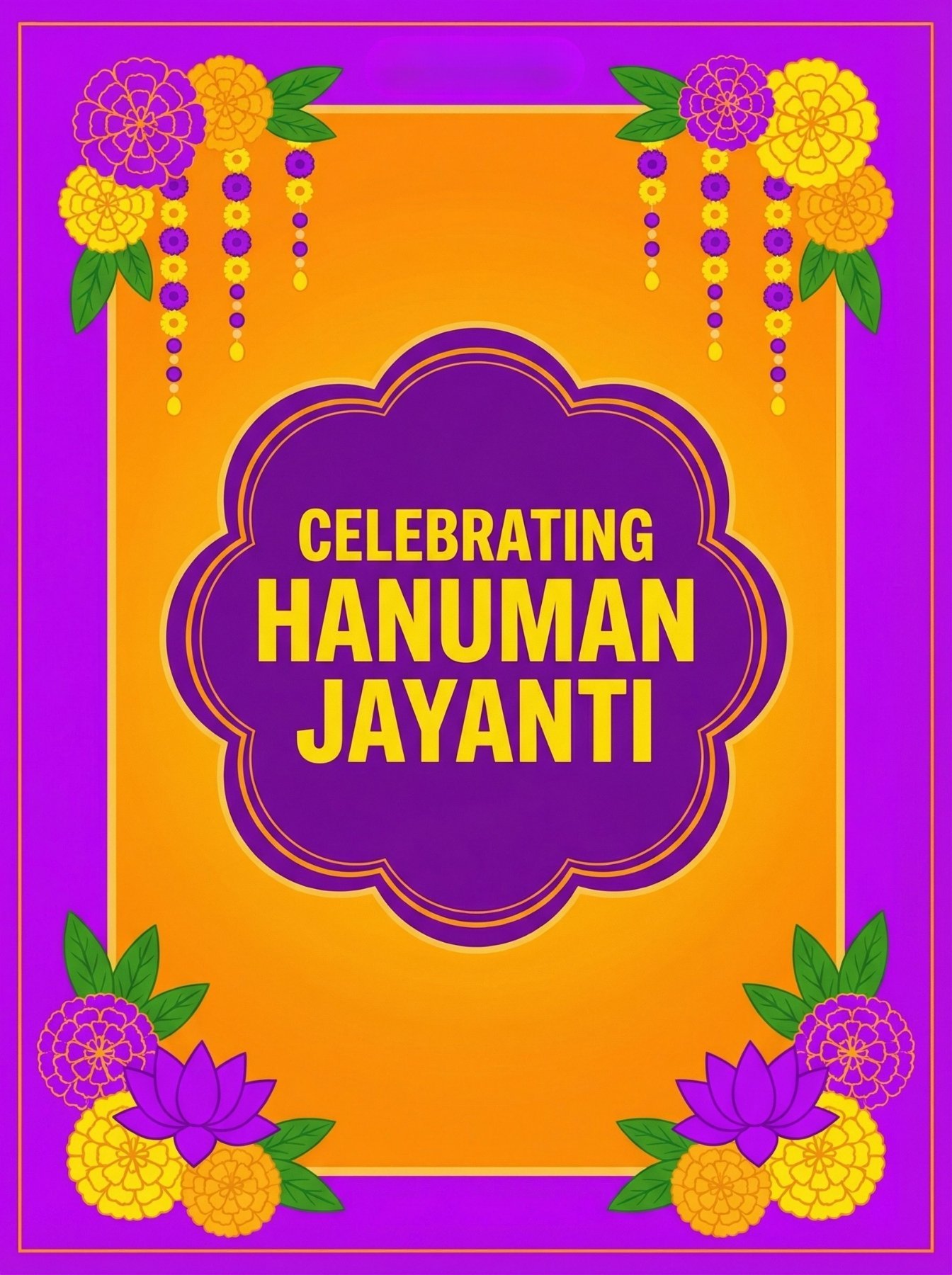 Hanuman Jayanti Festive Floral Celebration HD Wallpaper