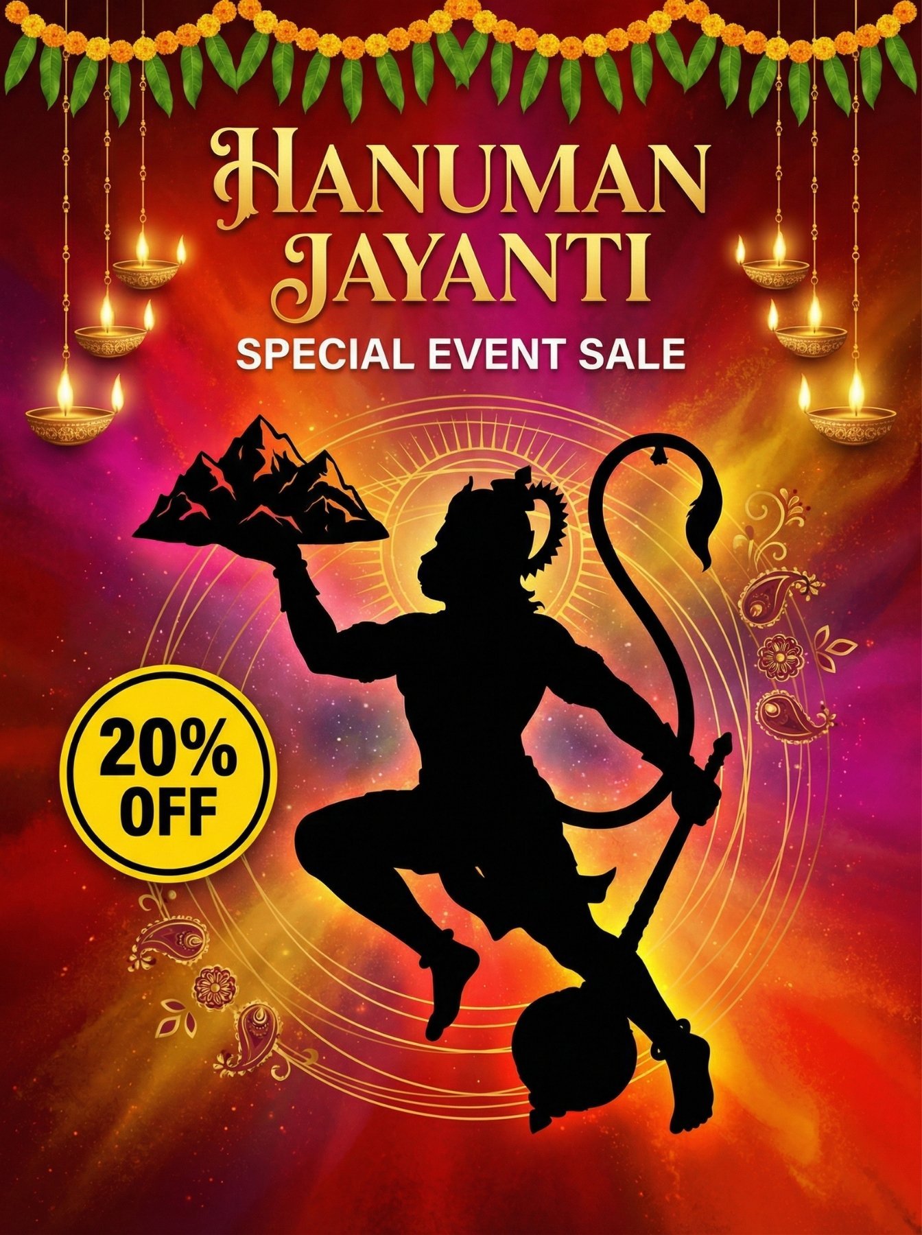 Hanuman Jayanti Offer Poster Bajrangbali Festive HD