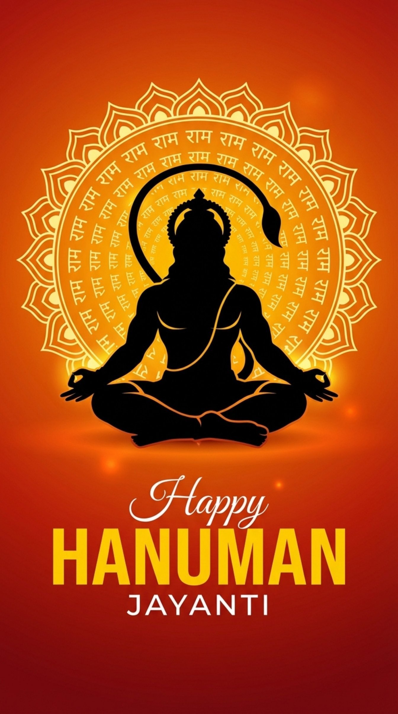 Hanuman Meditation Ram Naam Mandala HD Wallpaper