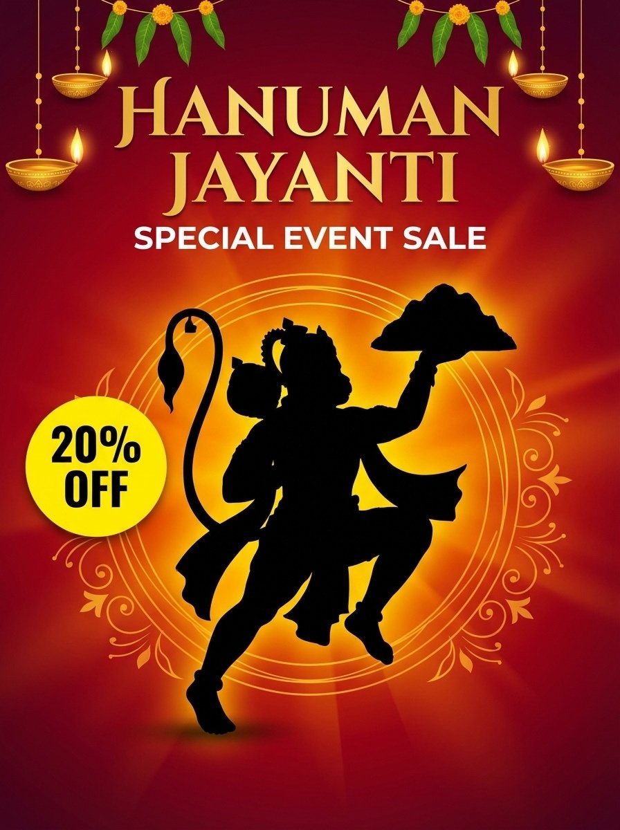 Hanuman Jayanti Sale Poster 20 Percent Off Festival Design