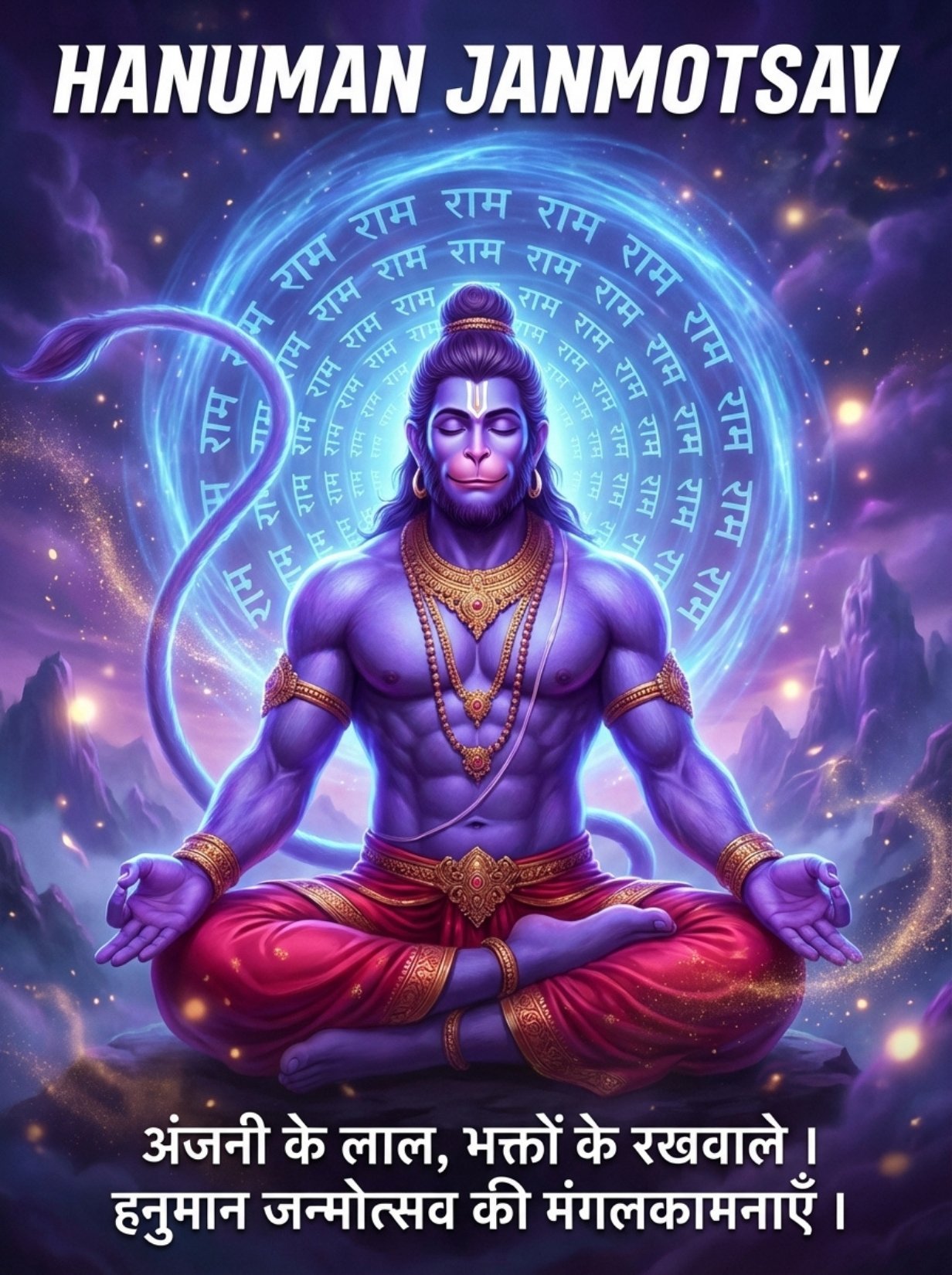 Hanuman Janmotsav Cosmic Meditation Spiritual HD Wallpaper