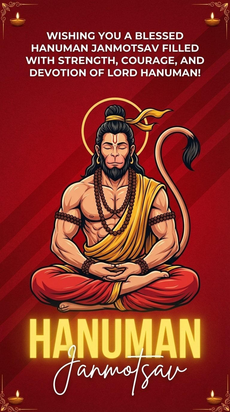 Hanuman Janmotsav Modern Greeting Blessing HD Poster