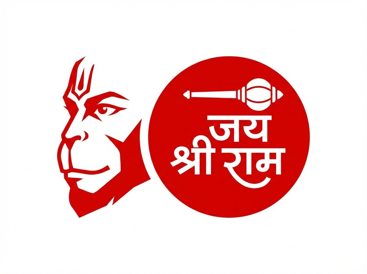 Jai Shri Ram Hanuman Minimal Logo HD Wallpaper