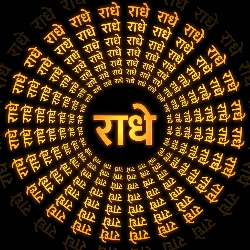 Radhe Radhe Golden Spiral Devotional HD Wallpaper