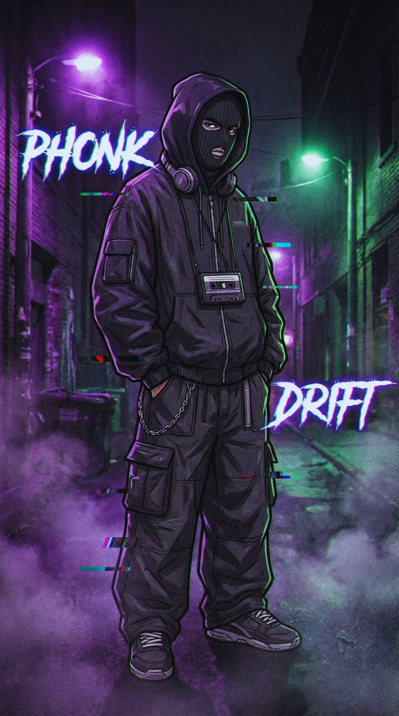 Phonk Drift Neon Hoodie Street Aesthetic HD Wallpaper