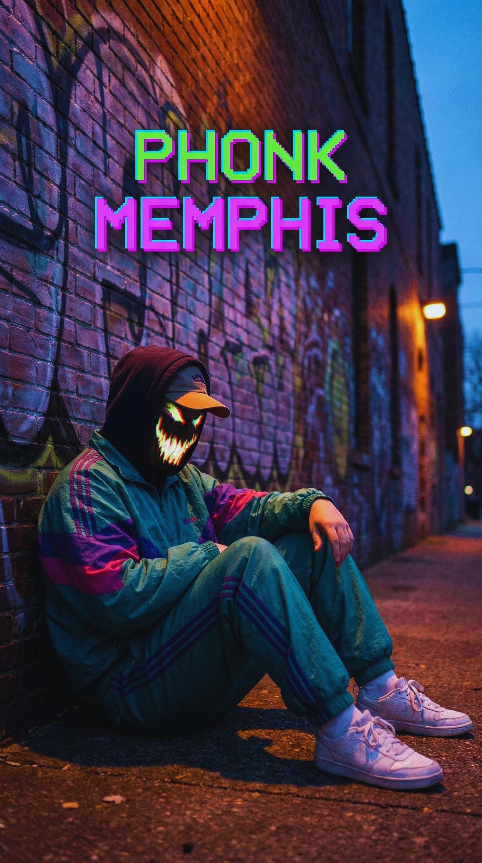 Phonk Memphis Neon Mask Street HD Wallpaper
