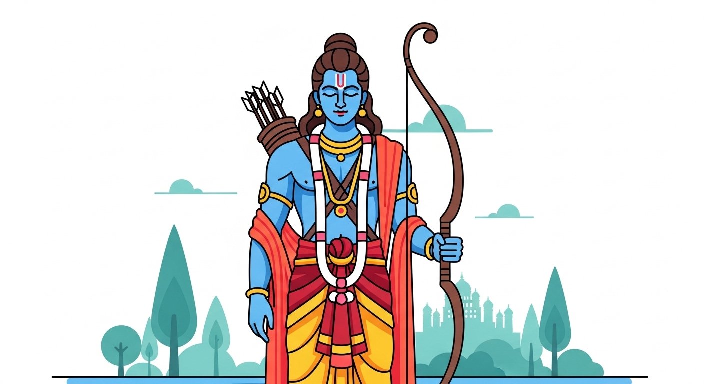 Minimal Lord Rama Vector Art HD Wallpaper