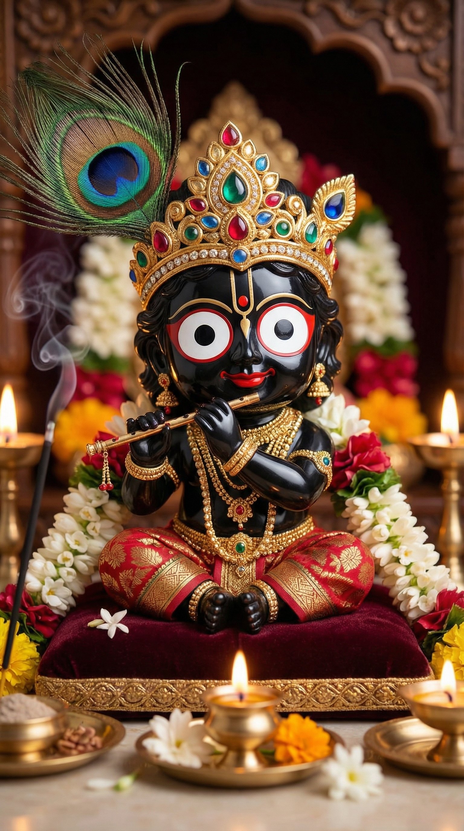 Laddu Gopal Aarti Temple Darshan HD Wallpaper