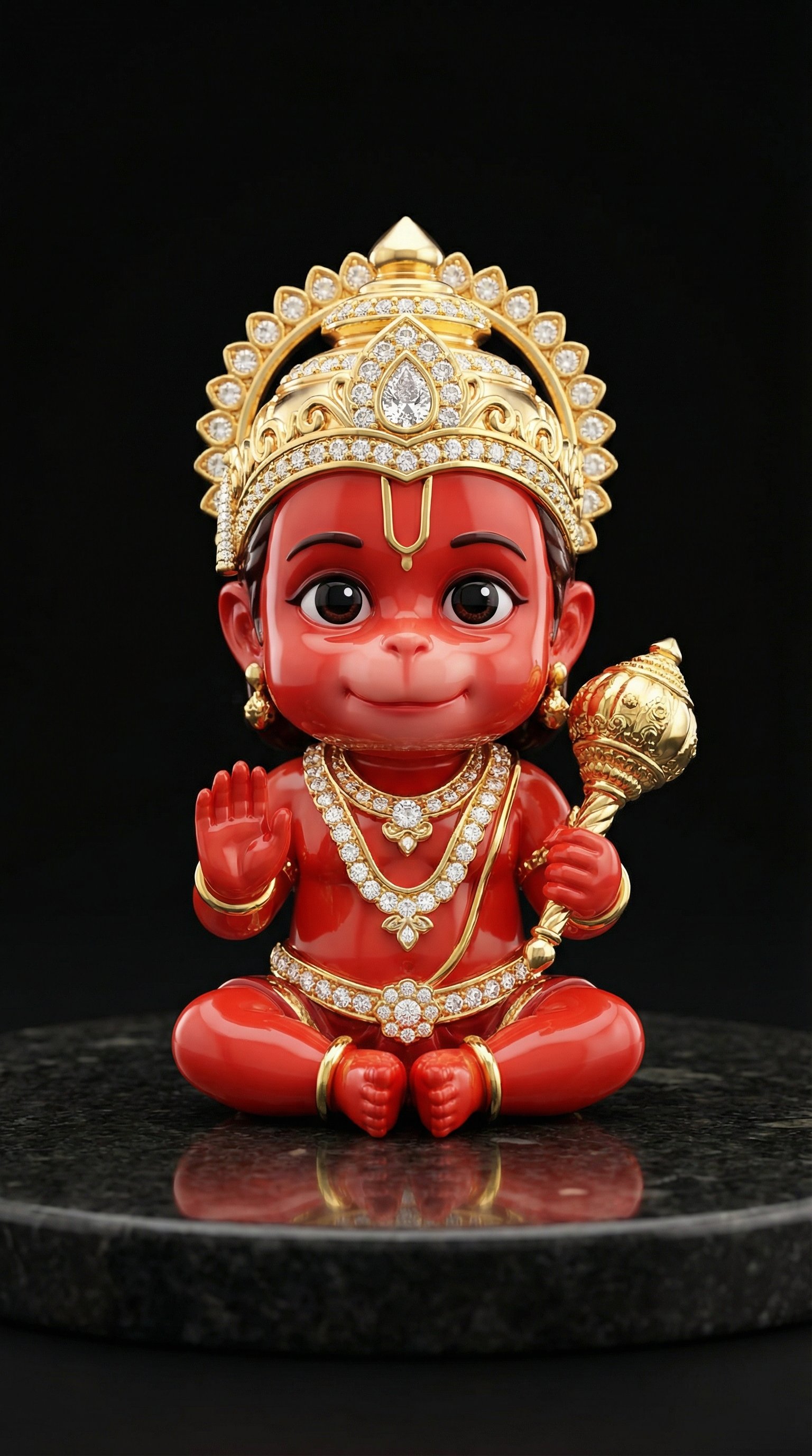 Cute Baby Hanuman Idol 3D HD Wallpaper