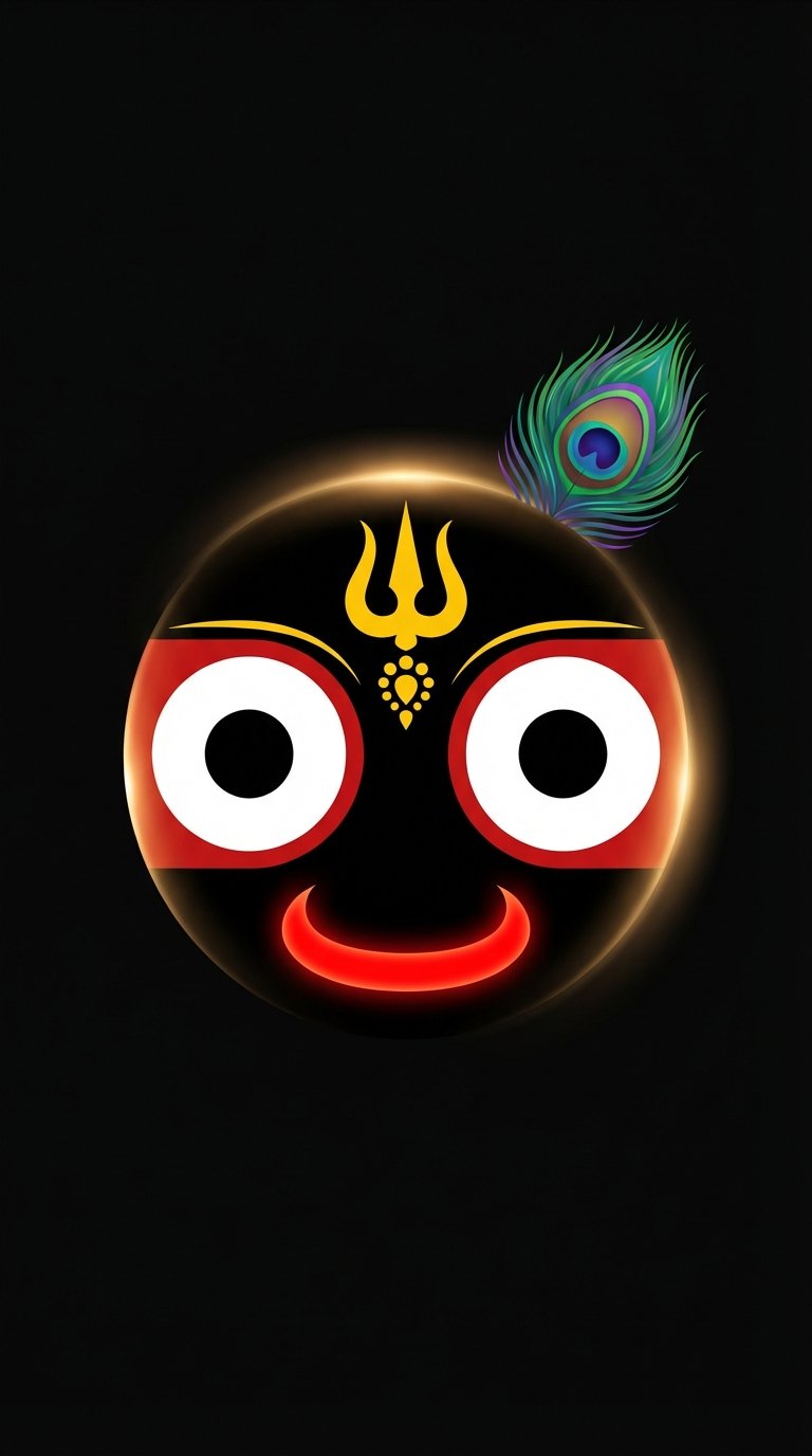 Jagannath Minimal Glow Black HD Wallpaper