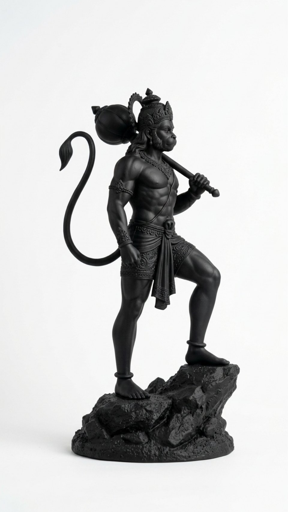 Black Hanuman Statue Minimal HD Wallpaper