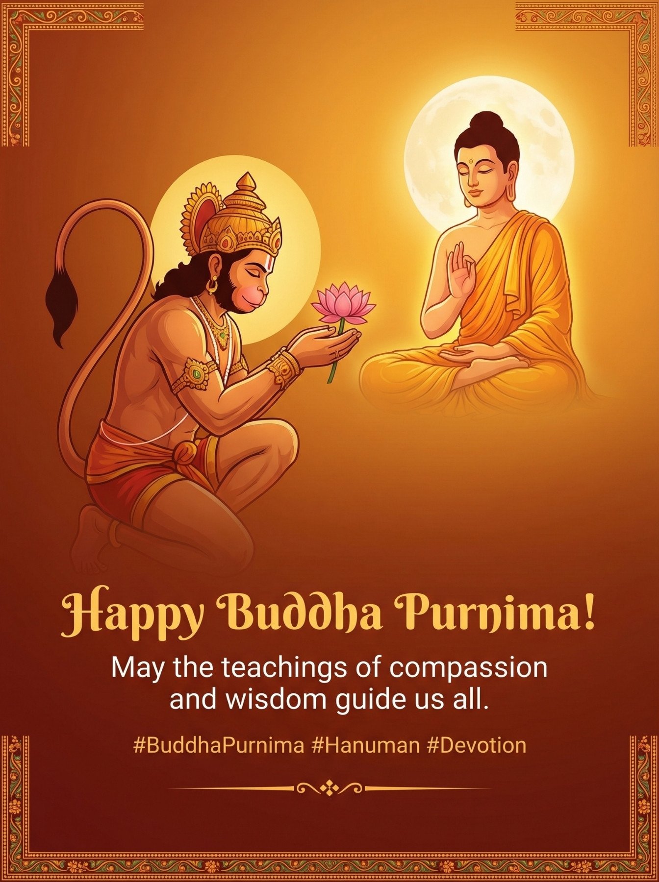 Hanuman Buddha Purnima Devotional HD Wallpaper