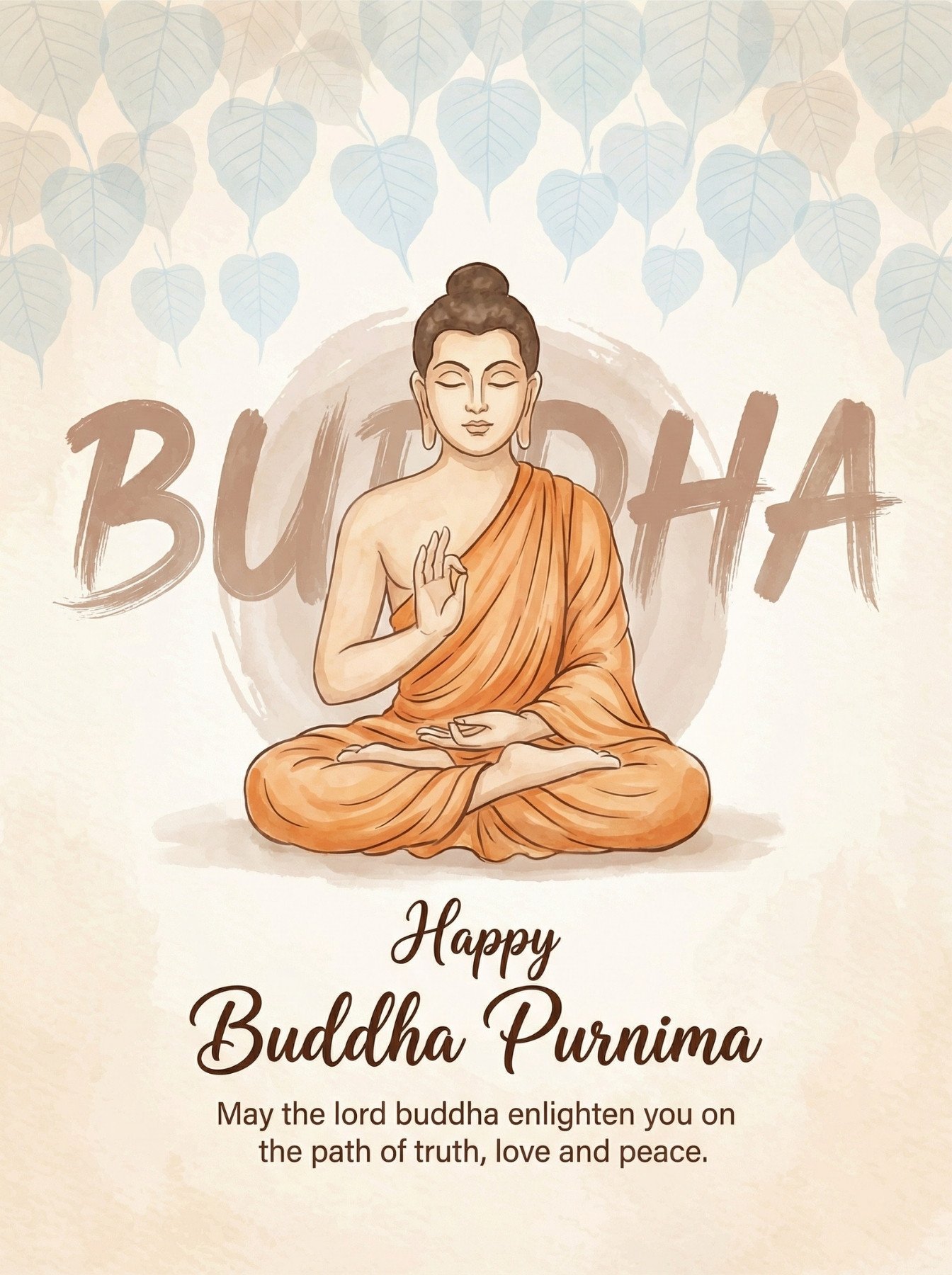 Happy Buddha Purnima Peaceful Buddha Art Wallpaper