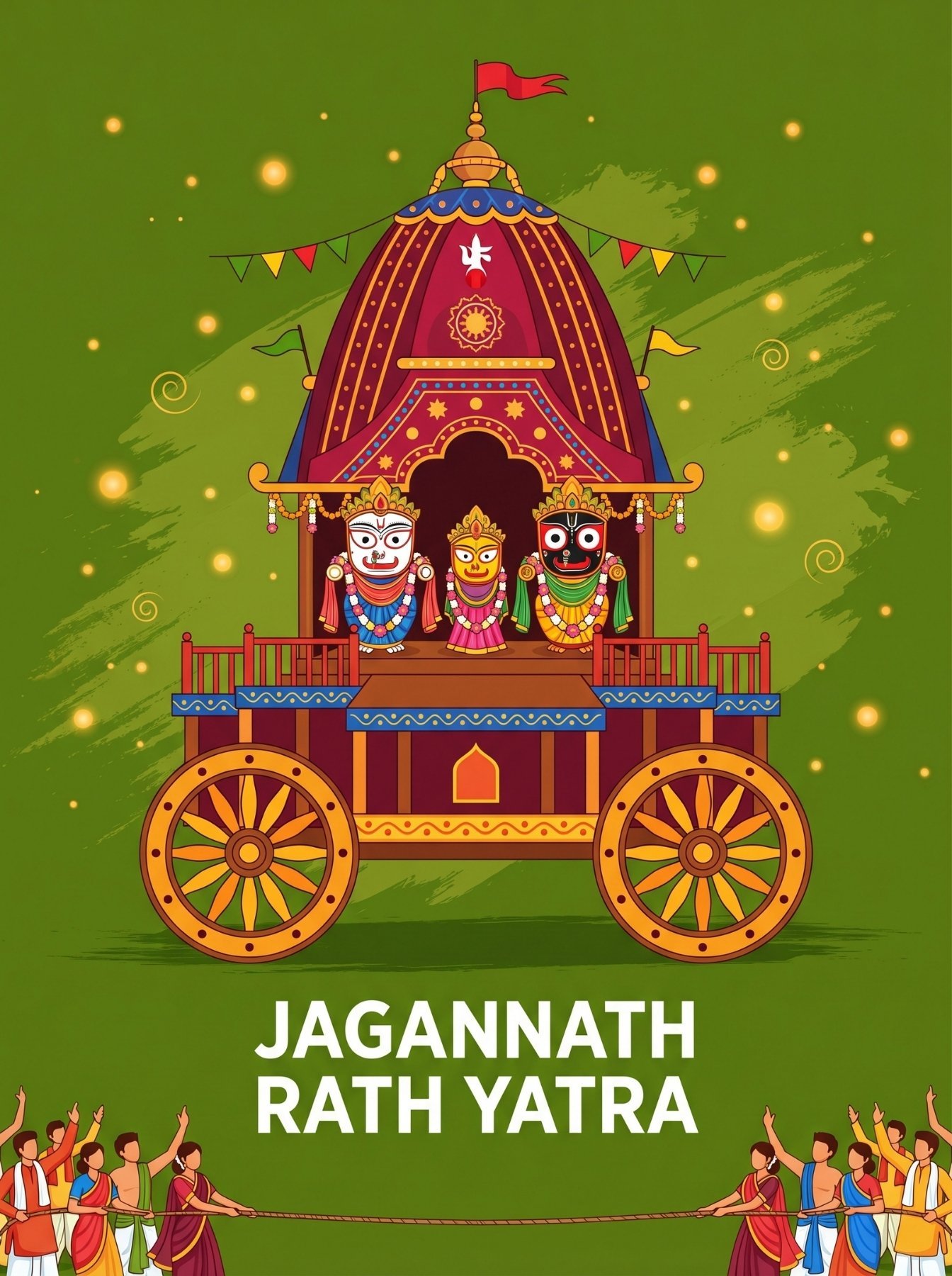 Jagannath Rath Yatra Colorful Chariot Festival Art