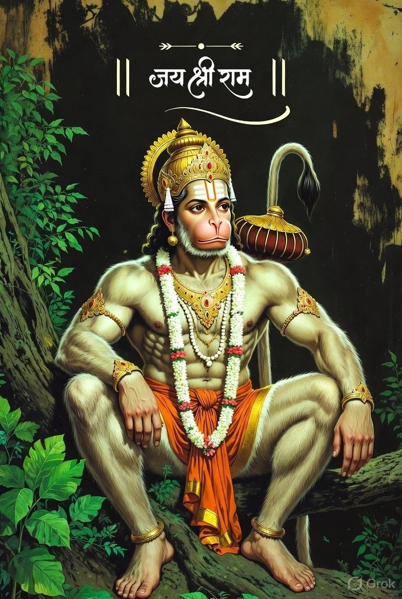 Jai Shri Ram Hanuman Ji Powerful 4K Wallpaper