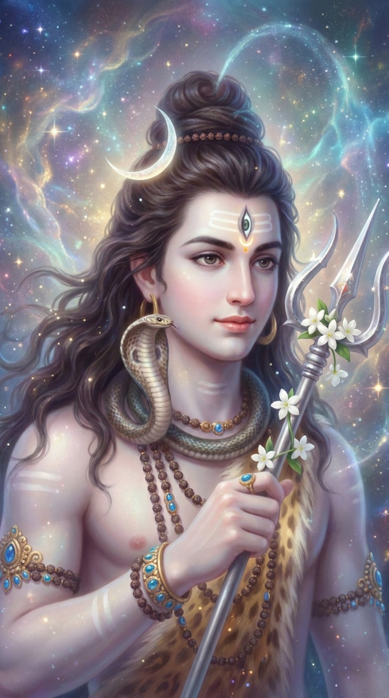 Lord Shiva Divine Cosmic Portrait HD Wallpaper