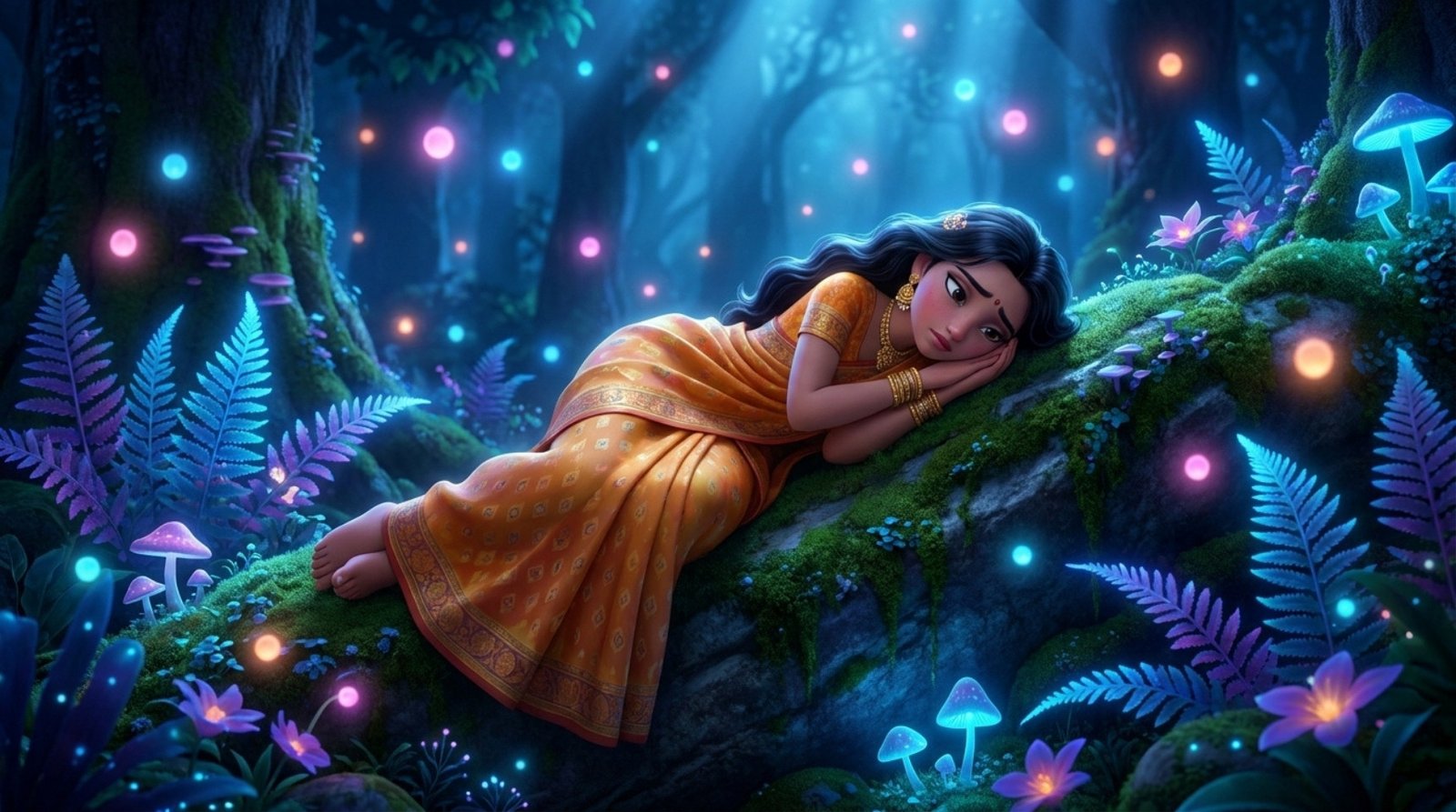Peaceful Mata Sita Resting in Enchanted Forest
