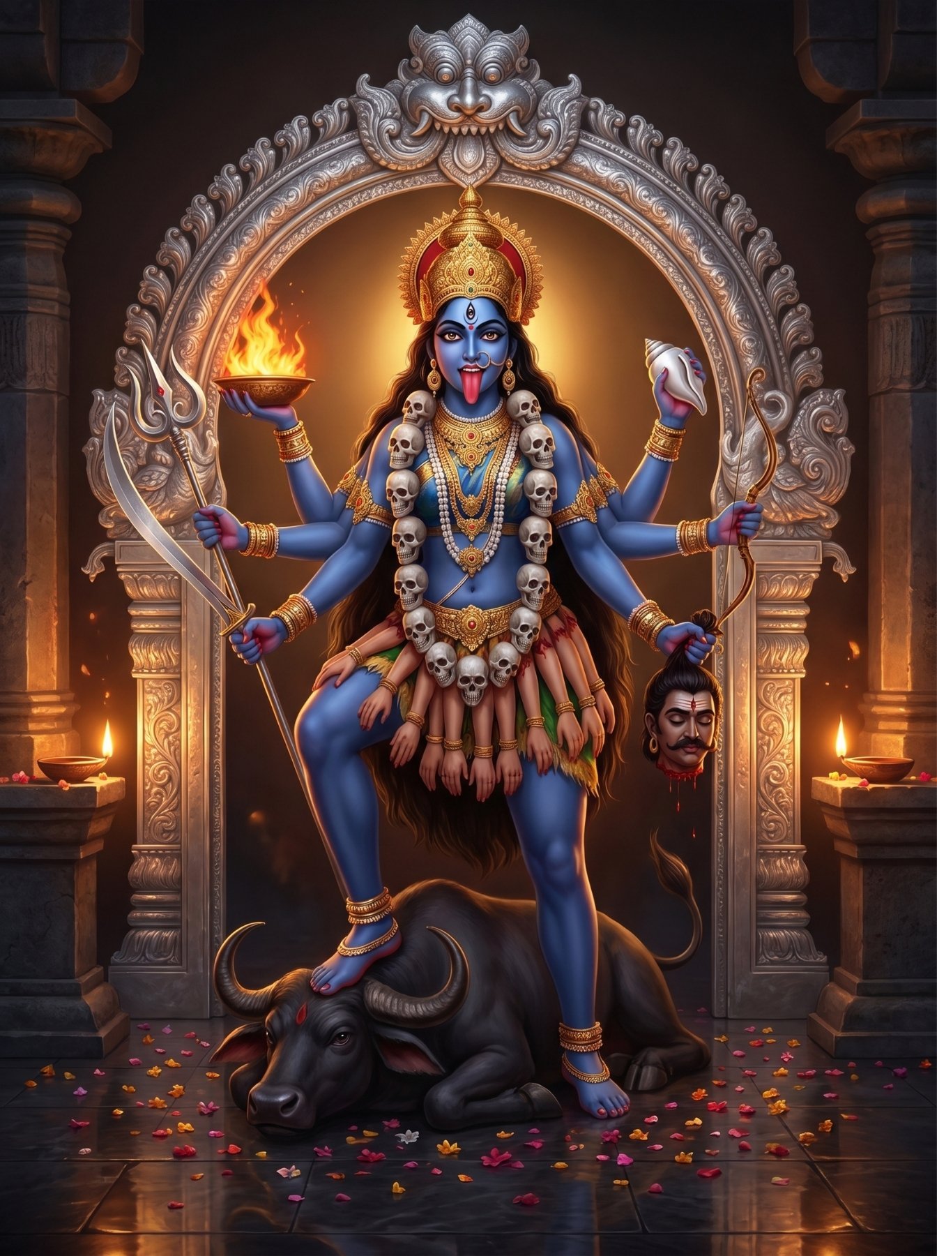 Maa Kali Fierce Divine Power Temple Artwork HD