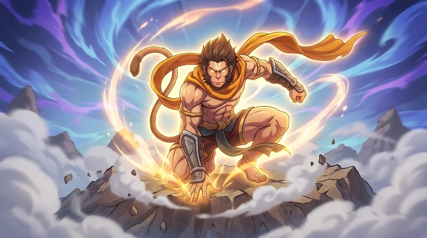 Powerful Hanuman Energy Burst HD Wallpaper