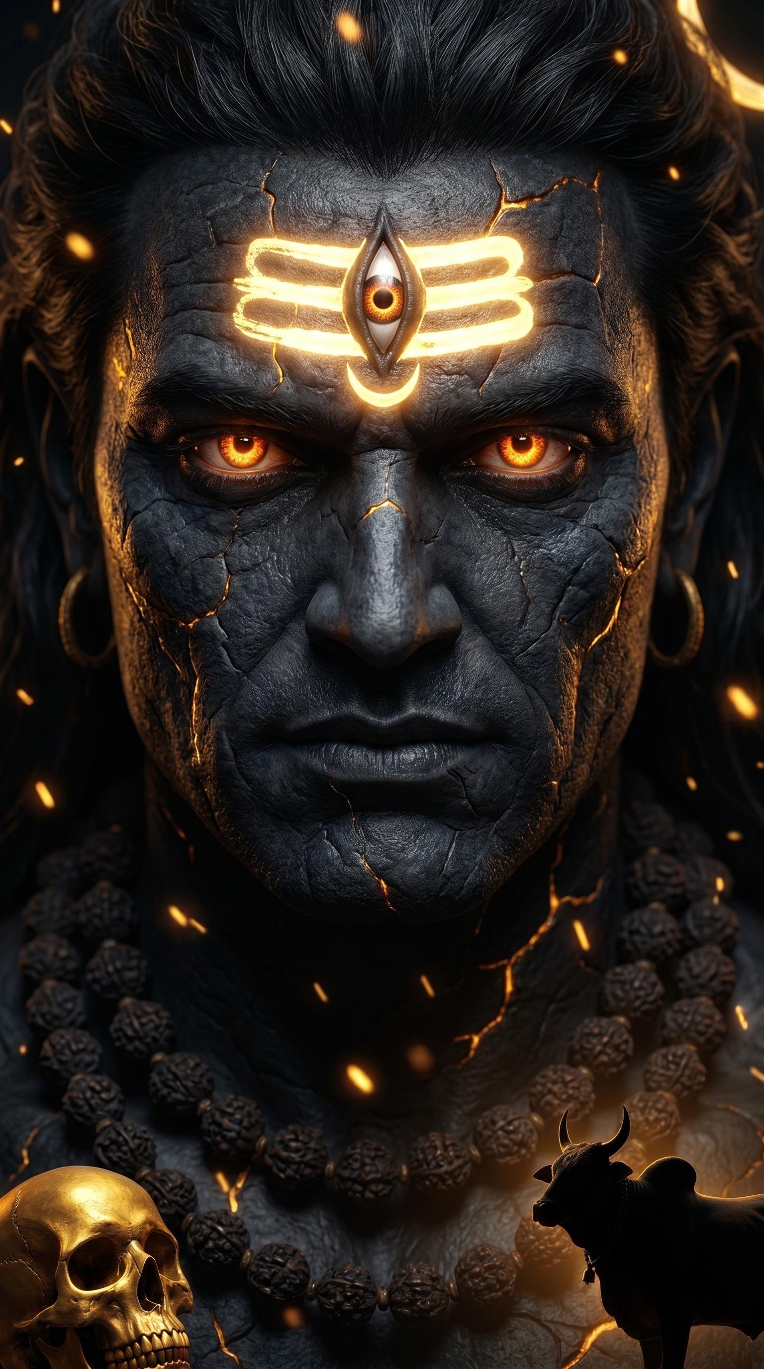 Mahadev Angry Avatar 4K Powerful Shiva Wallpaper