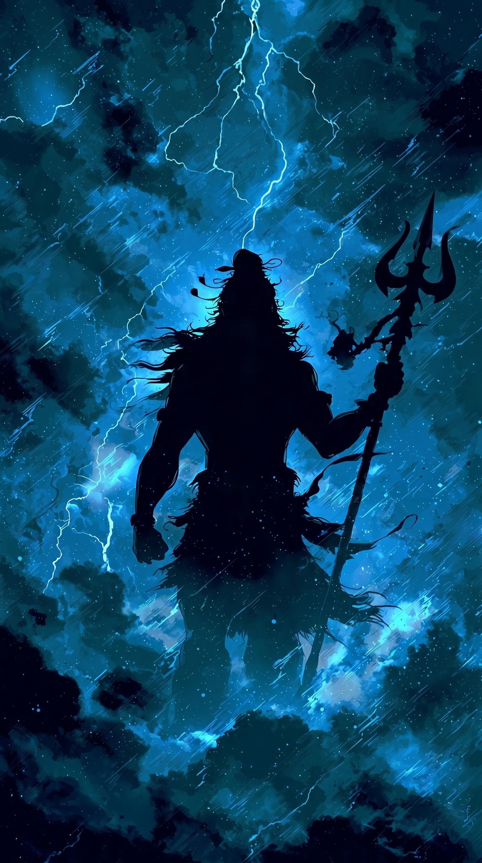 Shiva Thunder Storm Silhouette HD Wallpaper