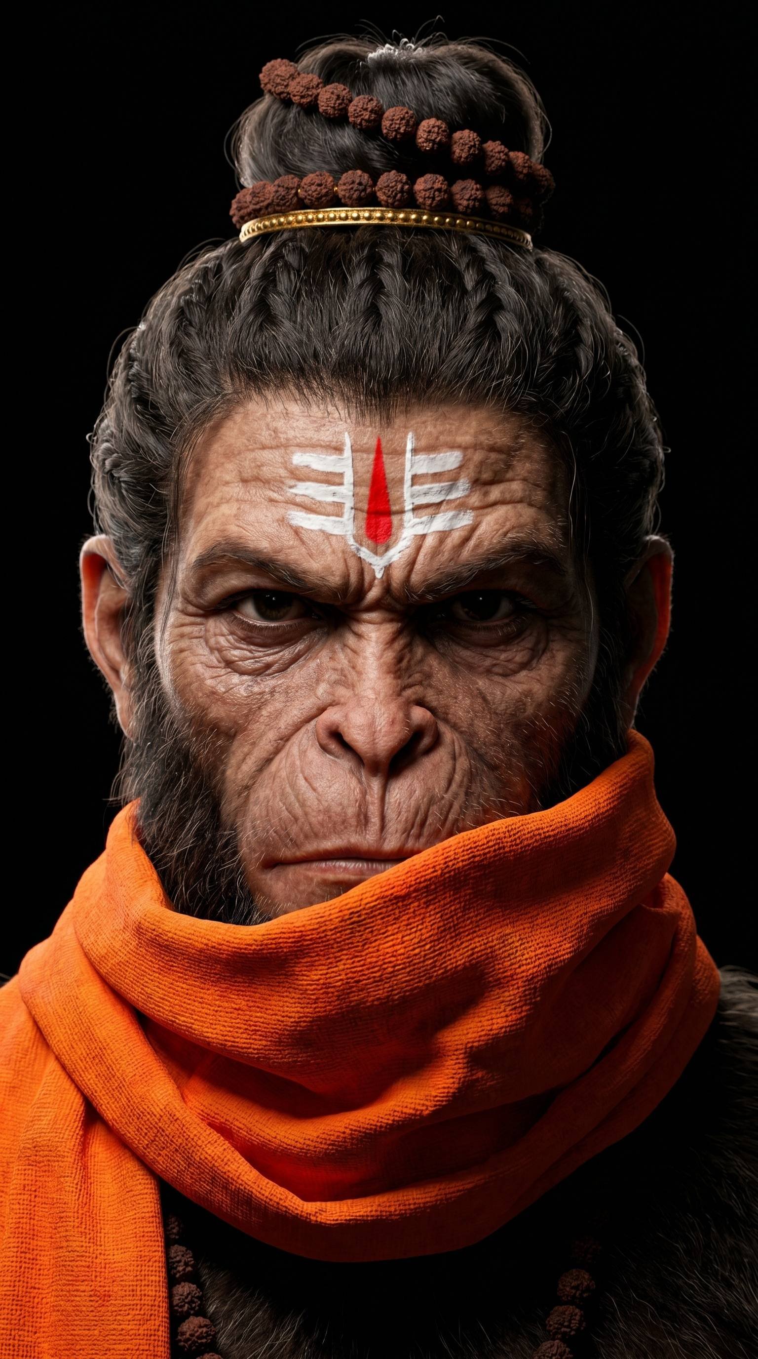 Hanuman Devotee Portrait Powerful Spiritual Wallpaper