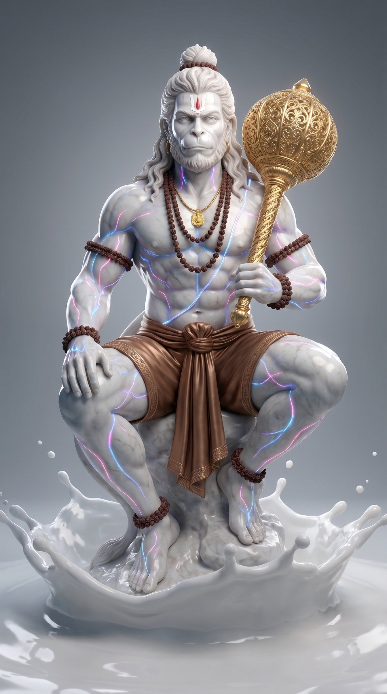 Marble Hanuman 3D HD Divine Statue Wallpaper