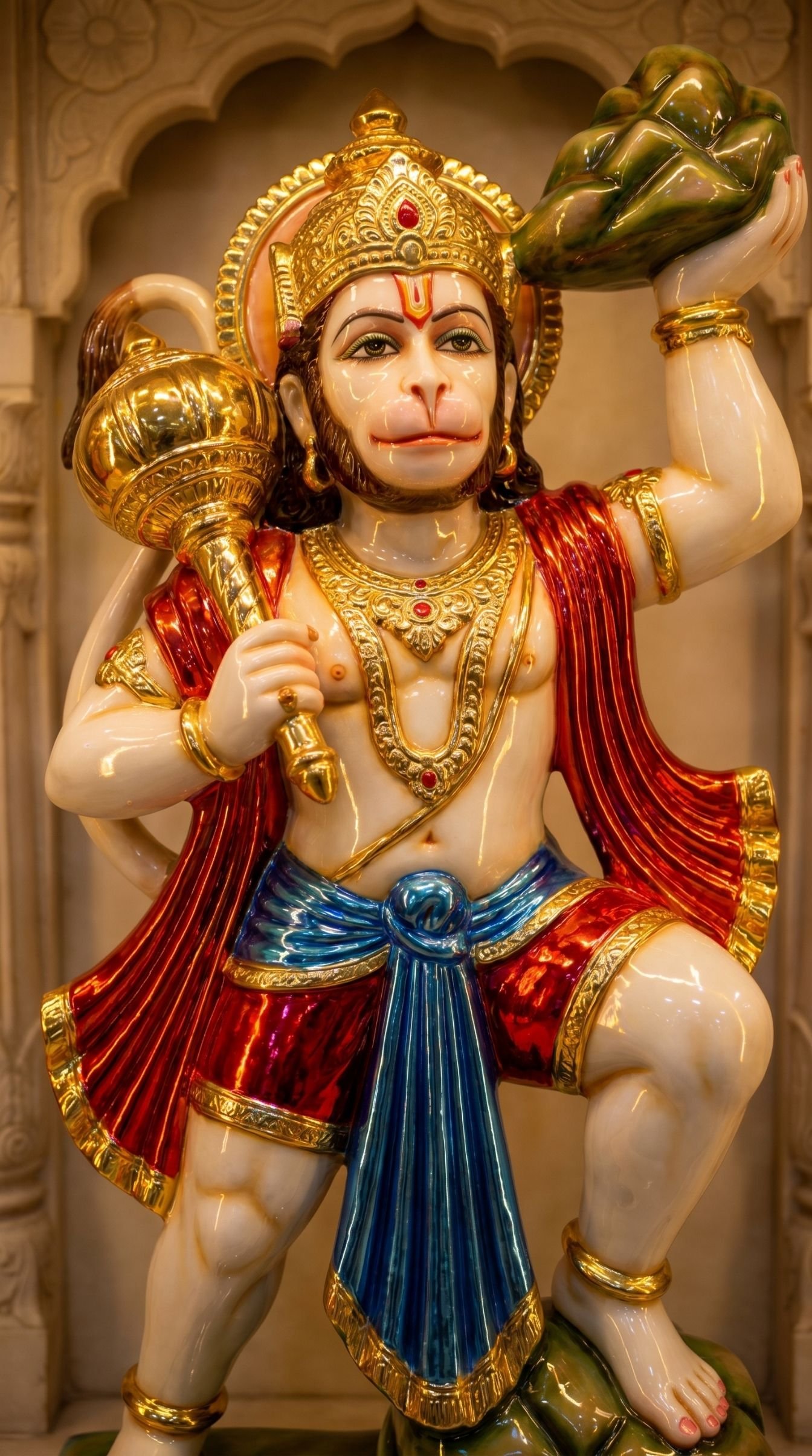 Shiny Hanuman Murti HD Temple Idol Wallpaper