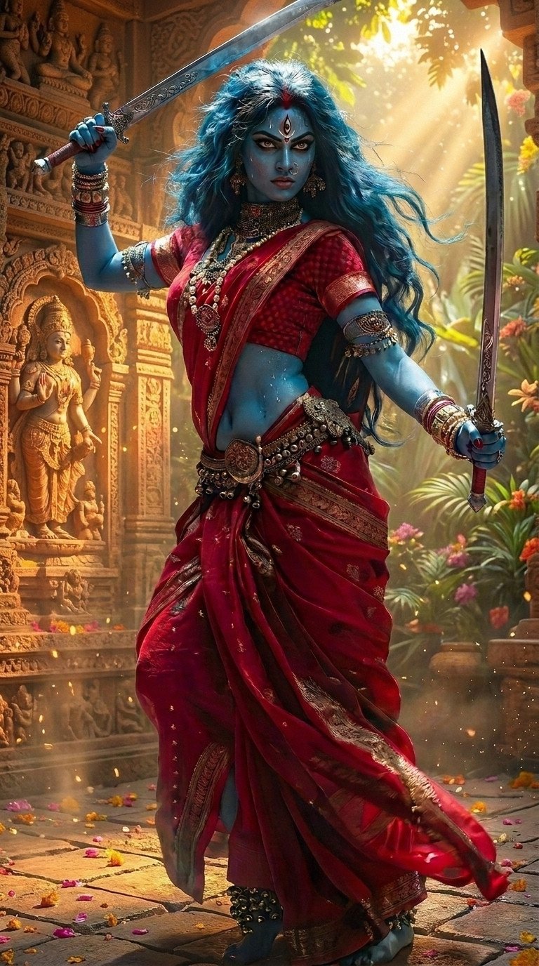 Fierce Maa Kali Warrior HD Wallpaper