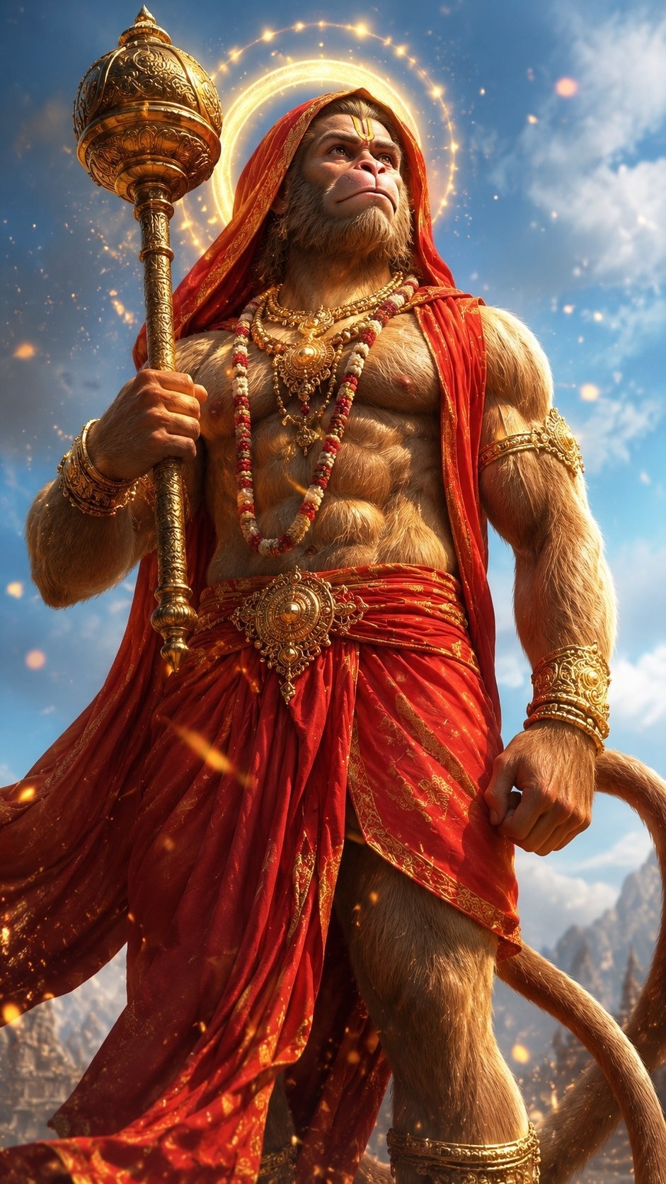 Majestic Lord Hanuman Warrior HD Wallpaper