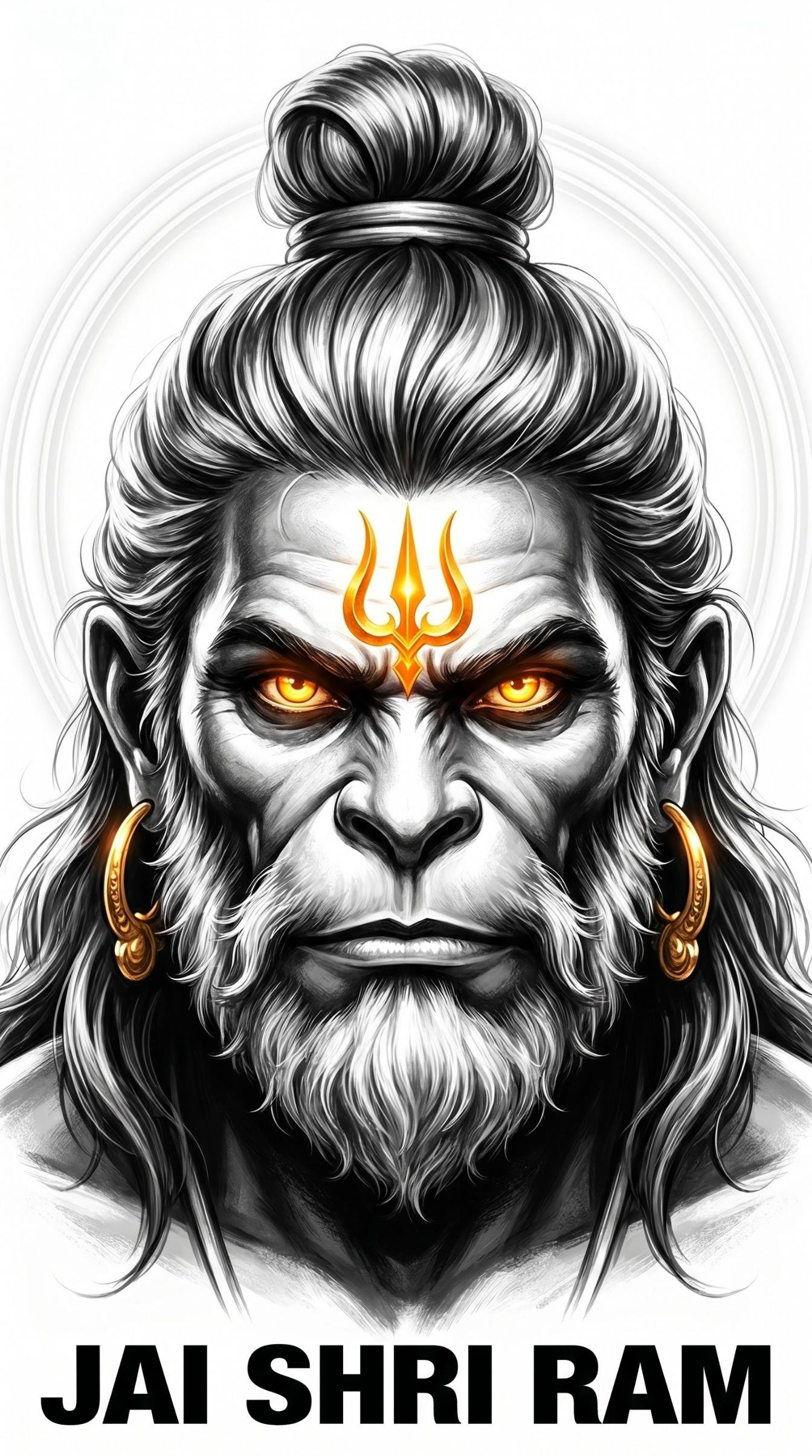 Fierce Lord Hanuman Face HD Wallpaper
