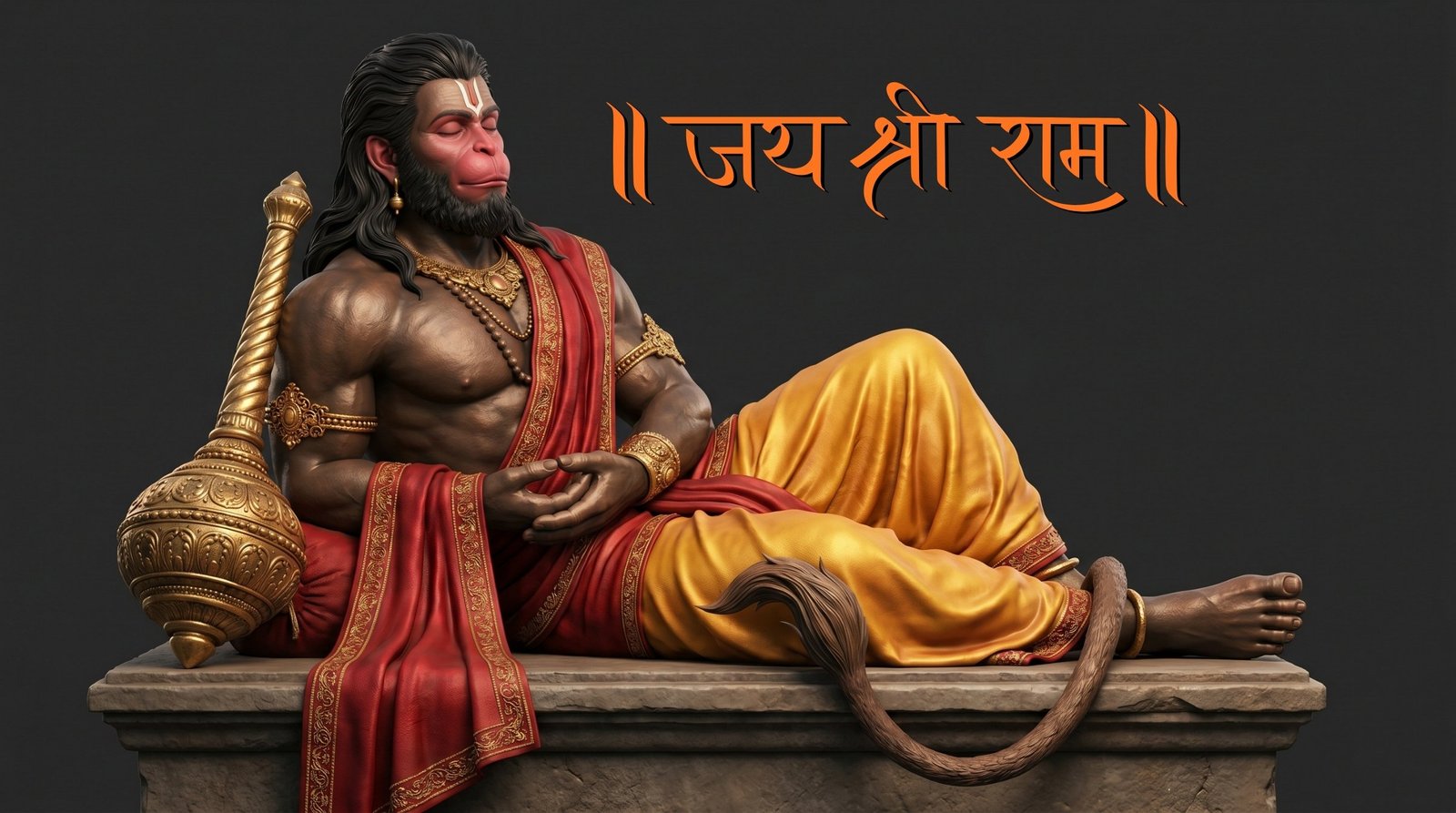 Relaxing Hanuman Ji Meditation HD Wallpaper 4K Wallpaper for iPhone & Android