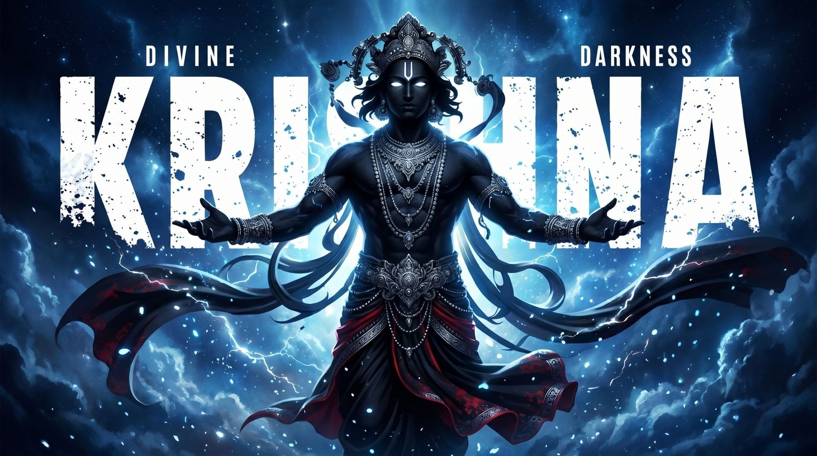 Divine Dark Krishna Cosmic HD Wallpaper